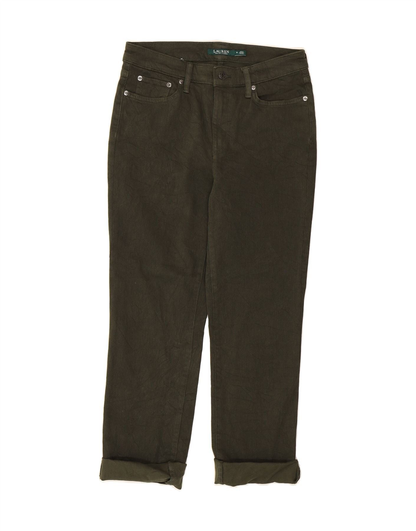 Ralph Lauren Womens Straight Casual Trousers US 6 Medium W28 L27 Khaki Size 26" / US 2 / IT 38 - 1 Thumbnail