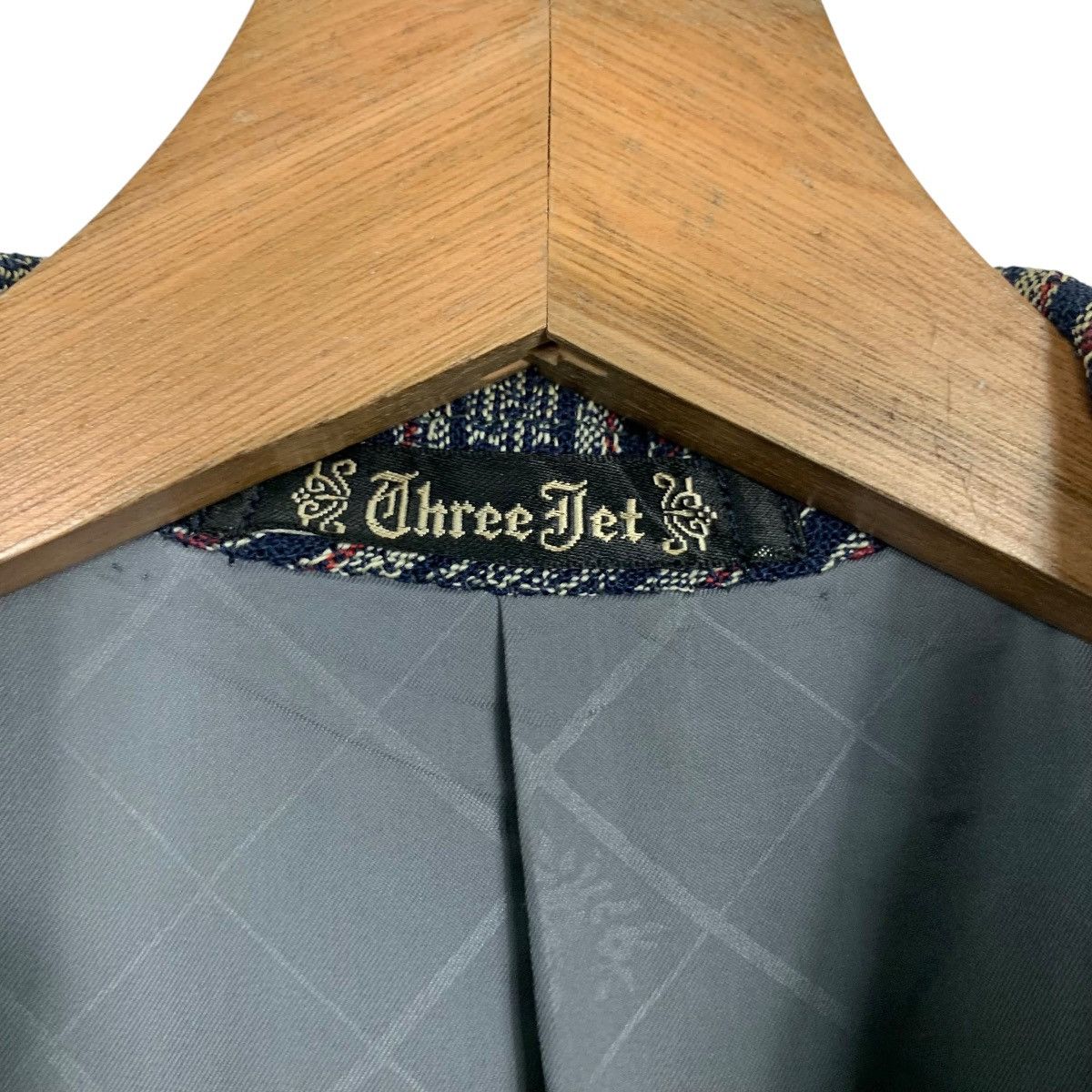 Vintage THREE JET Wool Striped Tailored Jacket Blazer #2879-C130 Size 42R - 13 Thumbnail