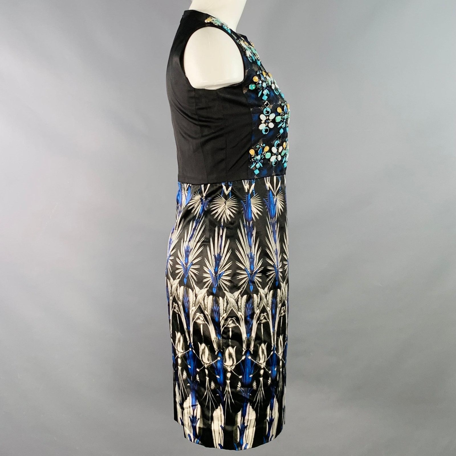 Other Lorelei Black Multi Color Silk Cotton Blend Beaded Midi Size S / US 4 / IT 40 - 4 Thumbnail