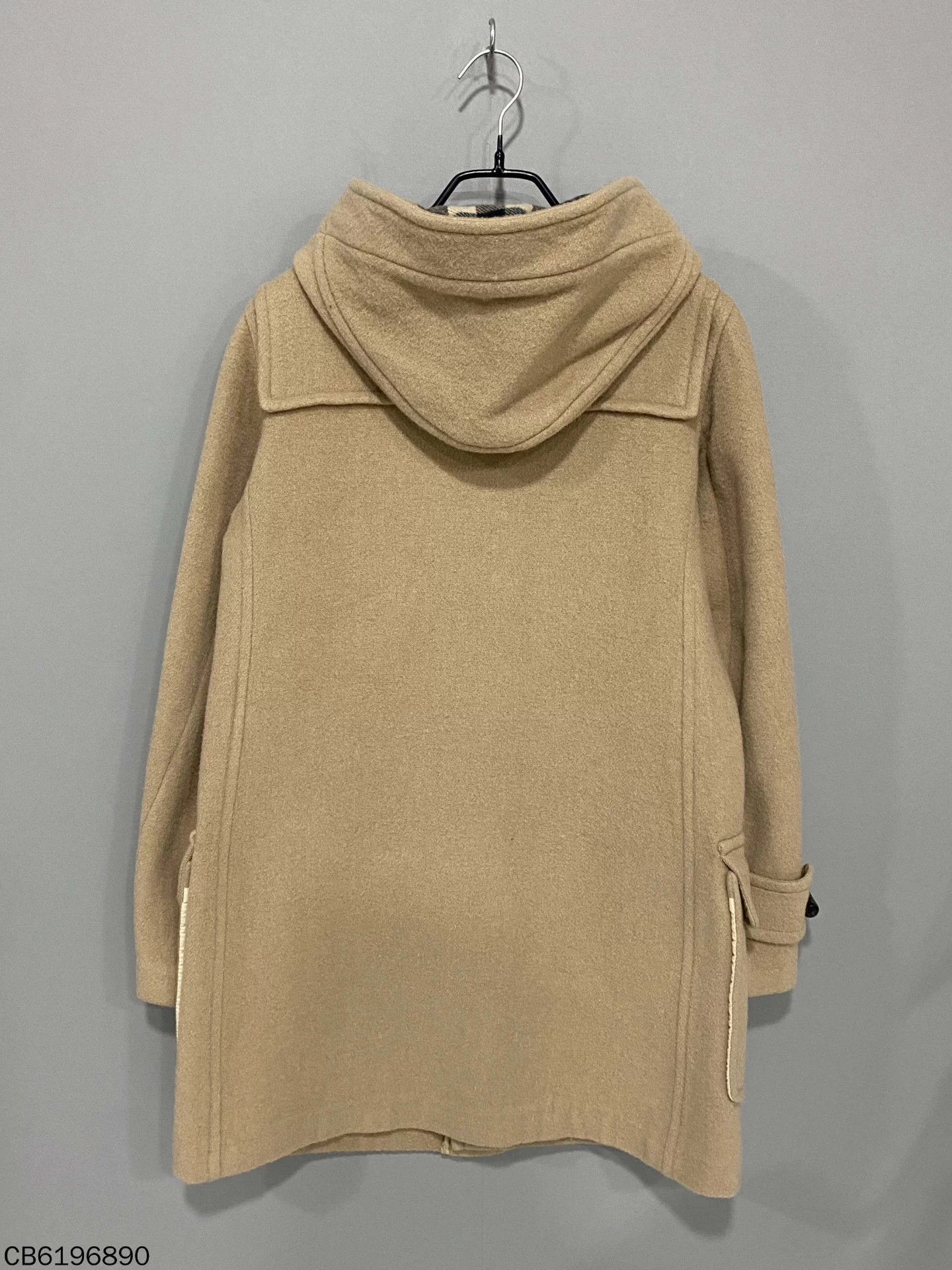 Burberry Burberry Khaki Check Wool Coat UK6 Buffalo Horn Size XS / US 0-2 / IT 36-38 - 3 Thumbnail