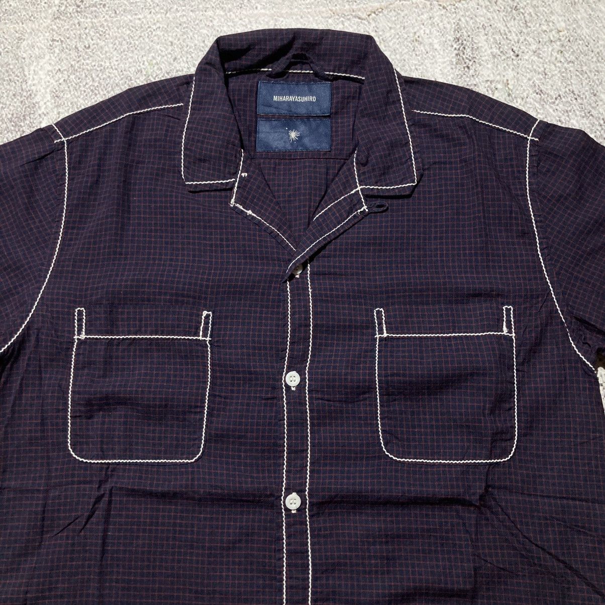 Maison MIHARA YASUHIRO 🇯🇵 Miharayasuhiro Japan Contrast Stitch Plaid Shirt Purple Size US M / EU 48-50 / 2 - 3 Thumbnail
