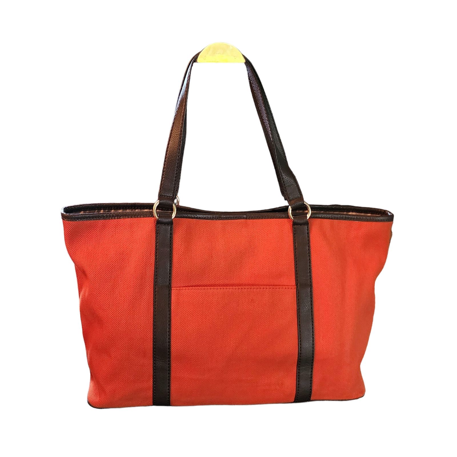Michael Kors Michael Kors canvas and brown leather XL tote orange. Size ONE SIZE - 2 Thumbnail