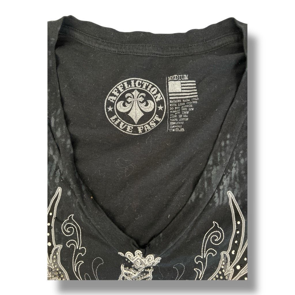 Affliction Affliction Y2K Distressed T-Shirt Size Medium Size M / US 6-8 / IT 42-44 - 2 Thumbnail