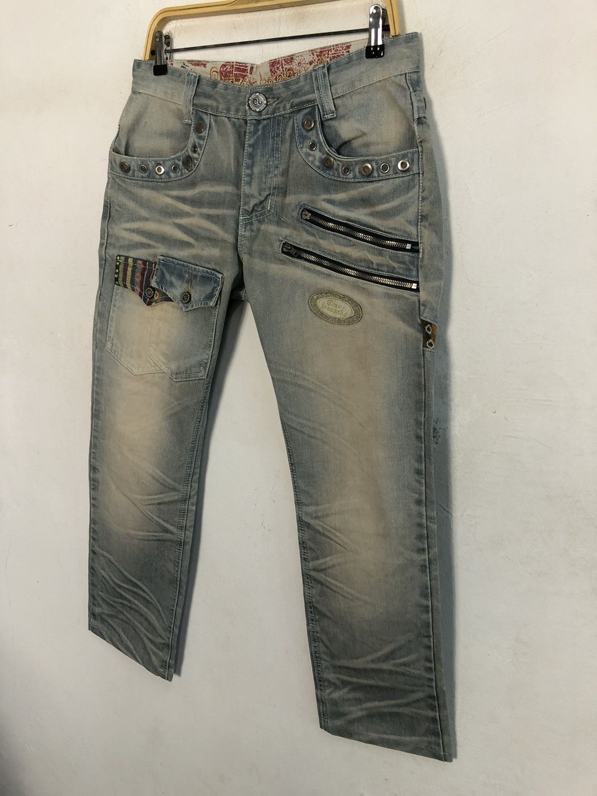 Hysteric Glamour Hype 90s Crazy Leopard Multipocket Zipper Bondage Denim Size US 33 - 4 Thumbnail