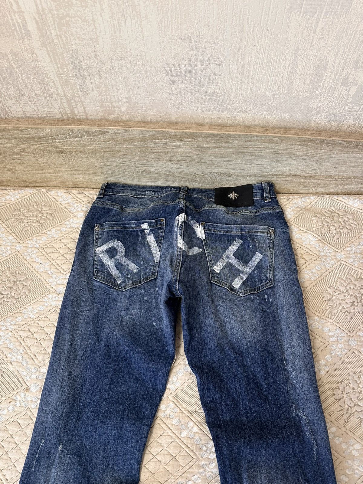 John Richmond 🔥 John RICHMOND Denim Big Logo Y2K Distressed Pants Jeans Size US 30 / EU 46 - 2 Thumbnail