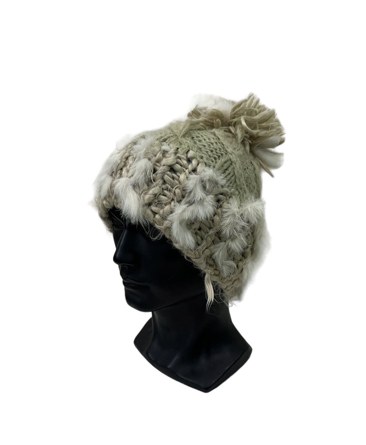 image of Hats x Mink Fur Coat Iori Fur Fleece Beanie Hat in Mix, Men's