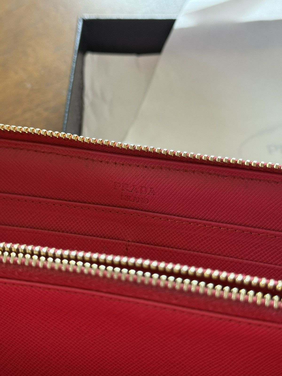 Prada Prada Zipper Wallet Pink W/ Box Size ONE SIZE - 7 Thumbnail