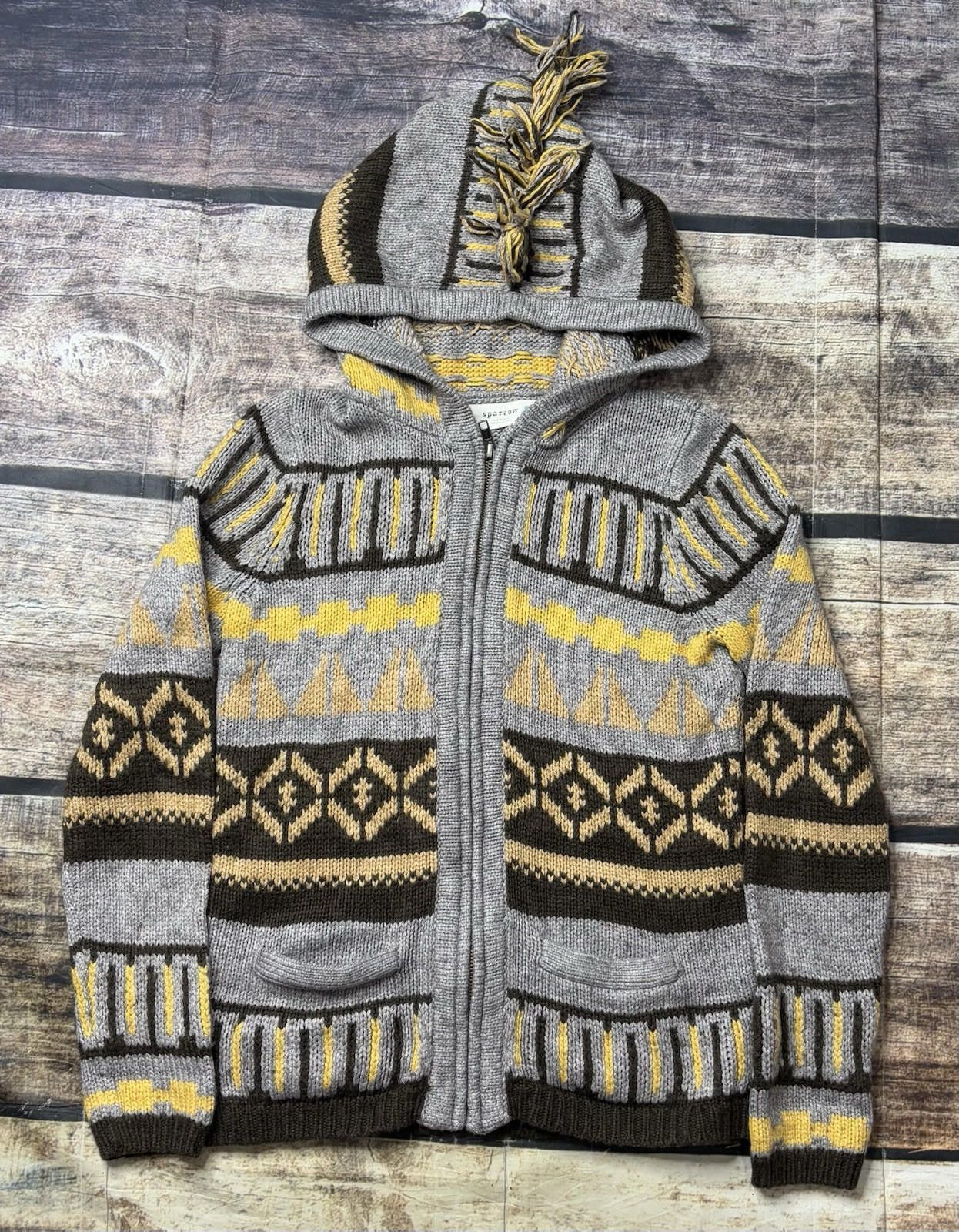 Anthropologie Anthropologie Sparrow Sweater Women Small Tassle Hoodie Wool Size S / US 4 / IT 40 - 1 Thumbnail