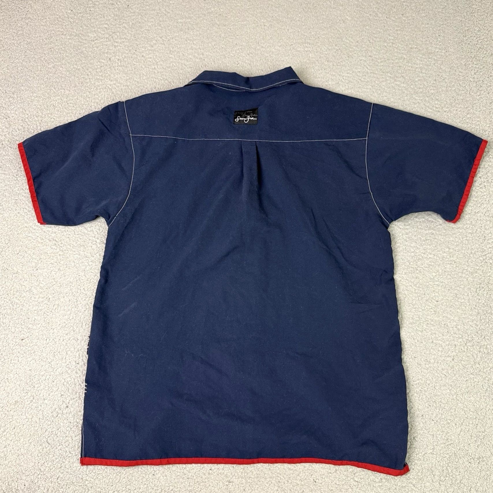 Sean John VINTAGE Sean John Shirt Mens Button-Up Short Sleeve Blue Embroidered L 3153 Casual Size US L / EU 52-54 / 3 - 5 Thumbnail