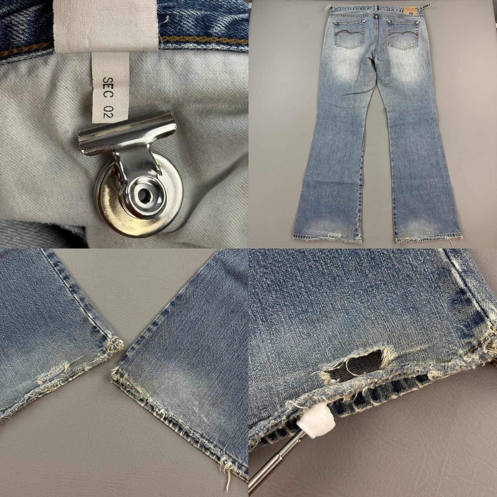 American Eagle Outfitters VINTAGE American Eagle Jeans Women's 12 Long 36x34 Blue Bootcut Distressed Y2K Size 34" / US 12 / IT 48 - 9 Thumbnail