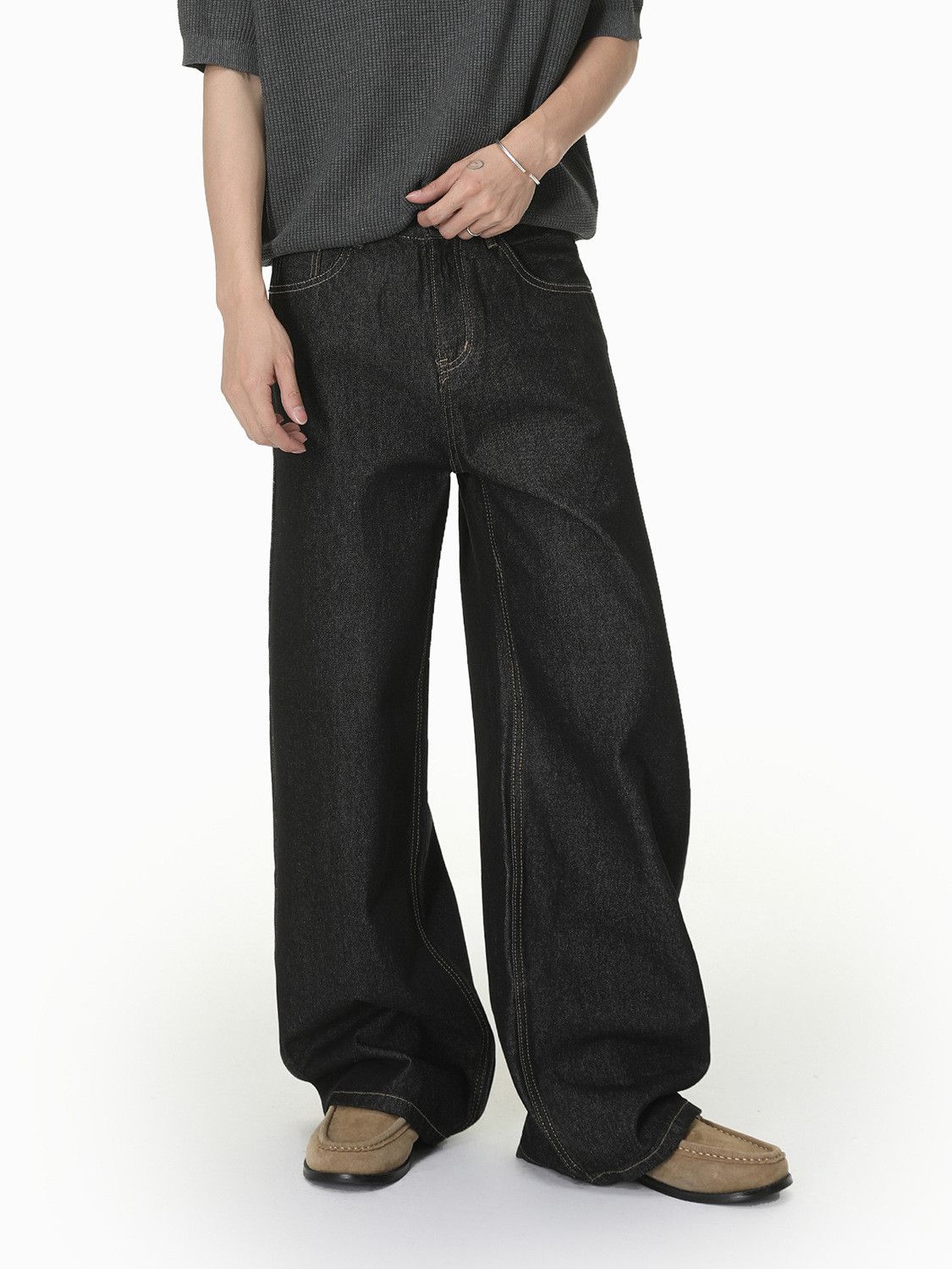 Japanese Brand Men's American Cleanfit Retro Straight Wide-Leg Jeans Size US 32 / EU 48 - 2 Thumbnail