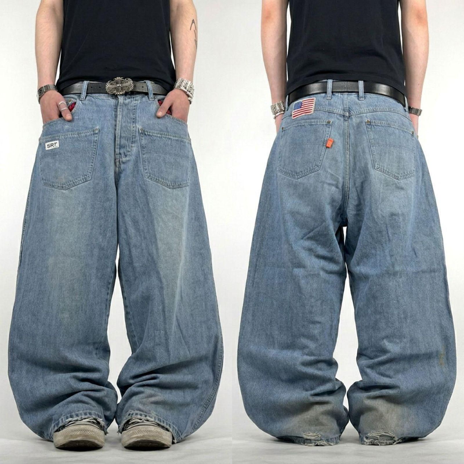 Ecko Unltd. × JNCO × Vintage Vintage y2k faded stonewash archive baggy wide leg rare jean Size US 36 / EU 52 - 1 Thumbnail