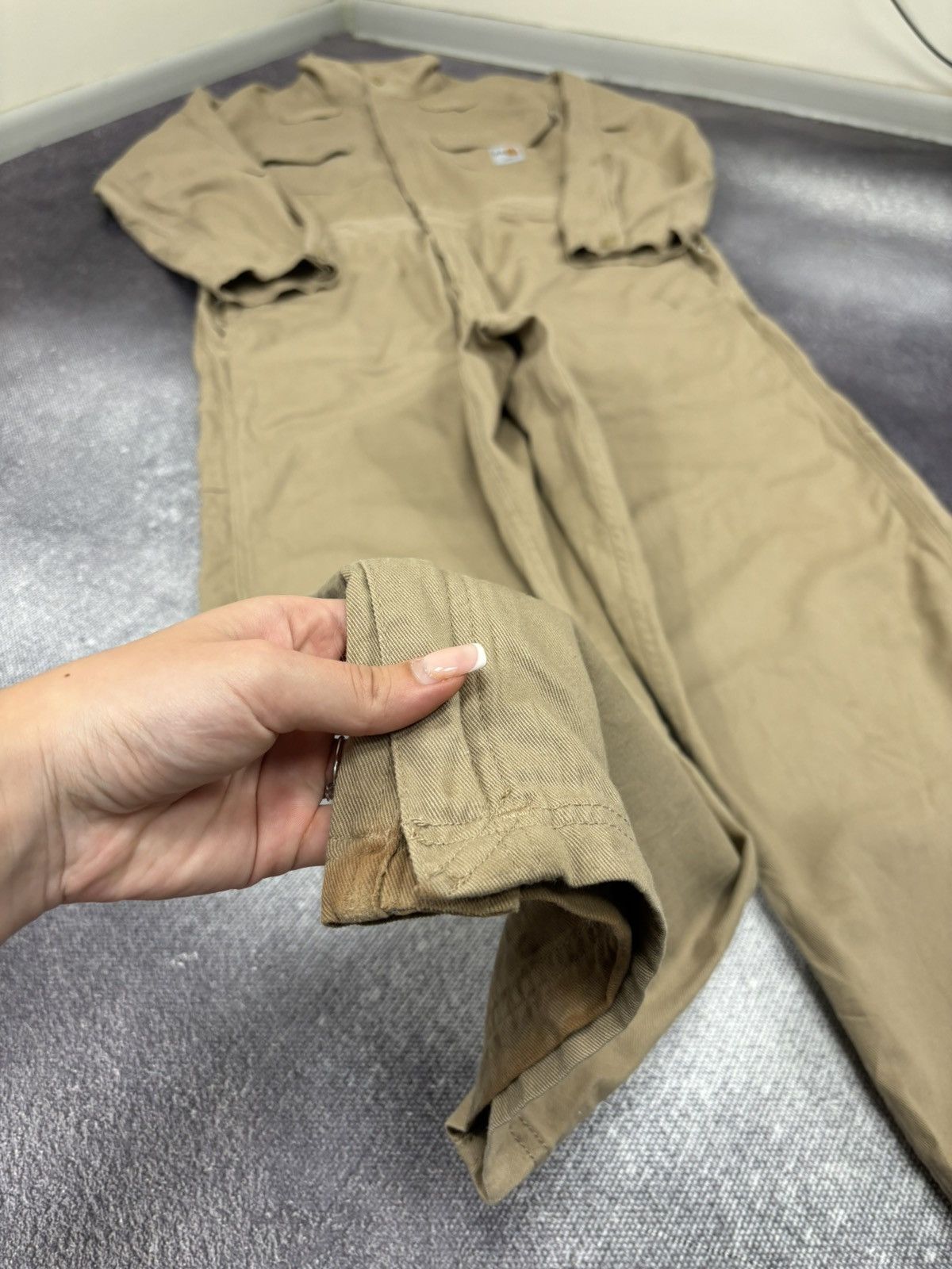 Carhartt Vintage Carhartt Flame Resistant Utility Work Beige Coverall Size US L / EU 52-54 / 3 - 2 Thumbnail