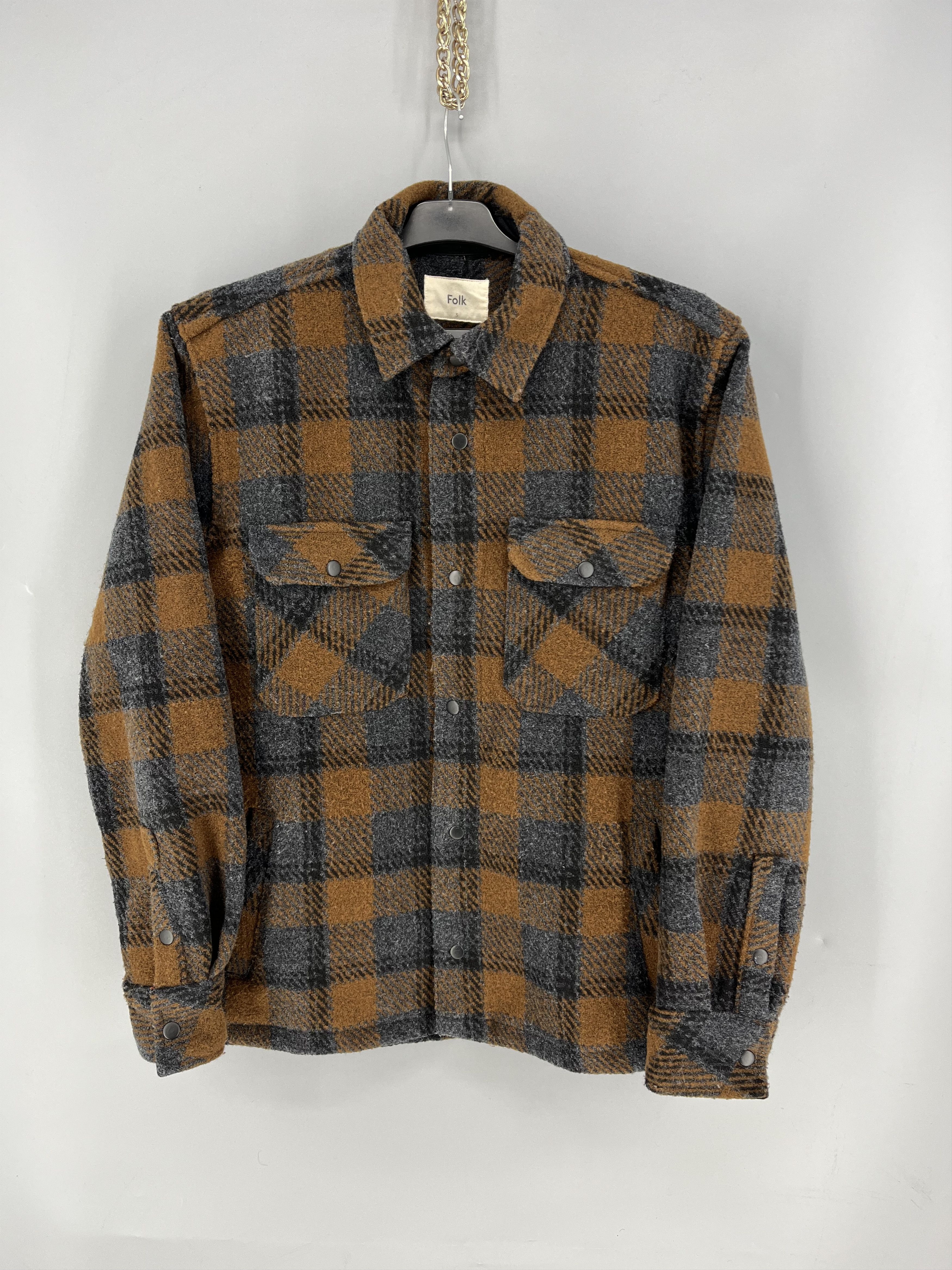 Folk Folk Ryburn Check Olive Green Flannel Over Shirt Chore Size US M / EU 48-50 / 2 - 1 Thumbnail