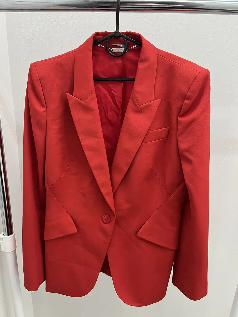 Alexander McQueen Single Button Red Wool Blazer