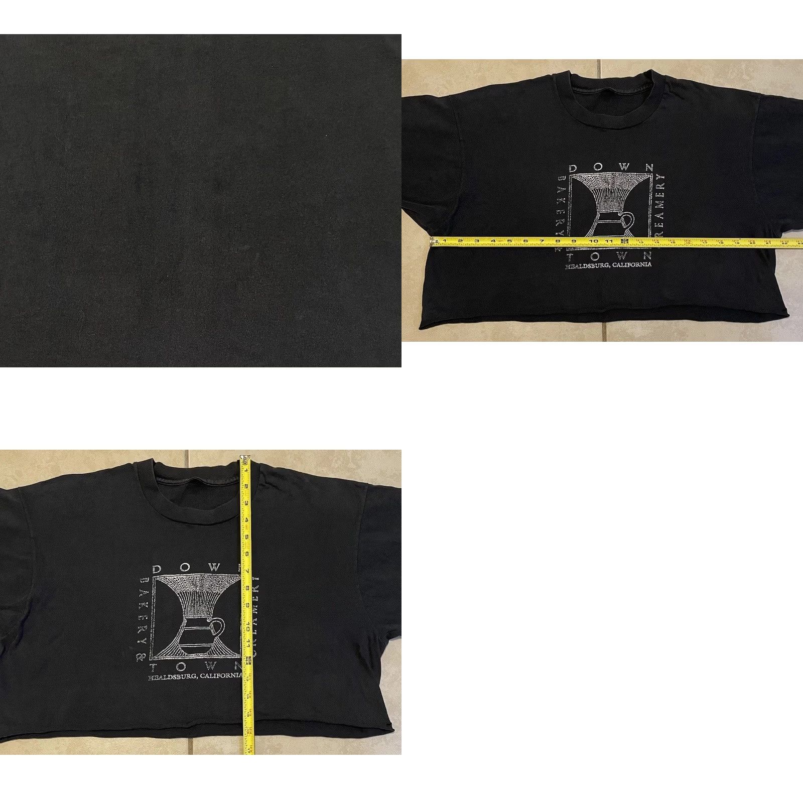 Vintage VINTAGE Downtown Bakery & Creamery Faded Boxy Crop Shirt - Healdsburg - 80s - 90s - Black - Cropped - Womens - One Size - Single Stitch Size ONE SIZE - 8 Thumbnail