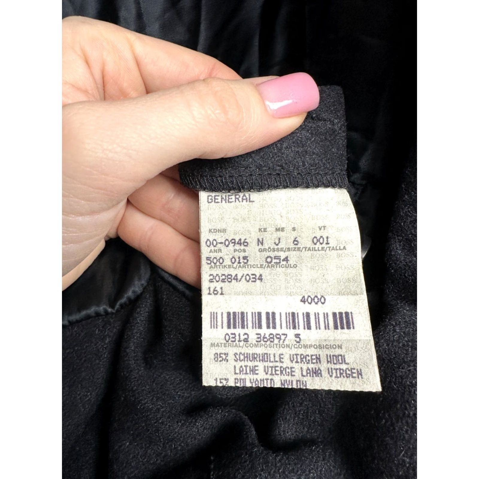 Hugo Boss VINTAGE Hugo Boss 90s Mens Wool Coat Jacket Coat Wool 54 Black 90s Mens Wool Coat Size US L / EU 52-54 / 3 - 4 Thumbnail