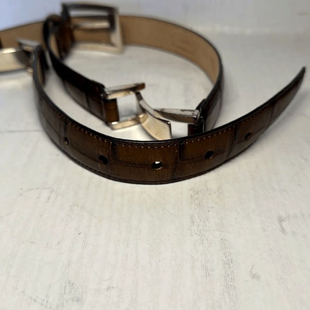 Fossil Fossil Belt Men Leather Brown Alligator Croco Embossed Cowhide Medium M 36” BT328220002 Size ONE SIZE - 5 Thumbnail