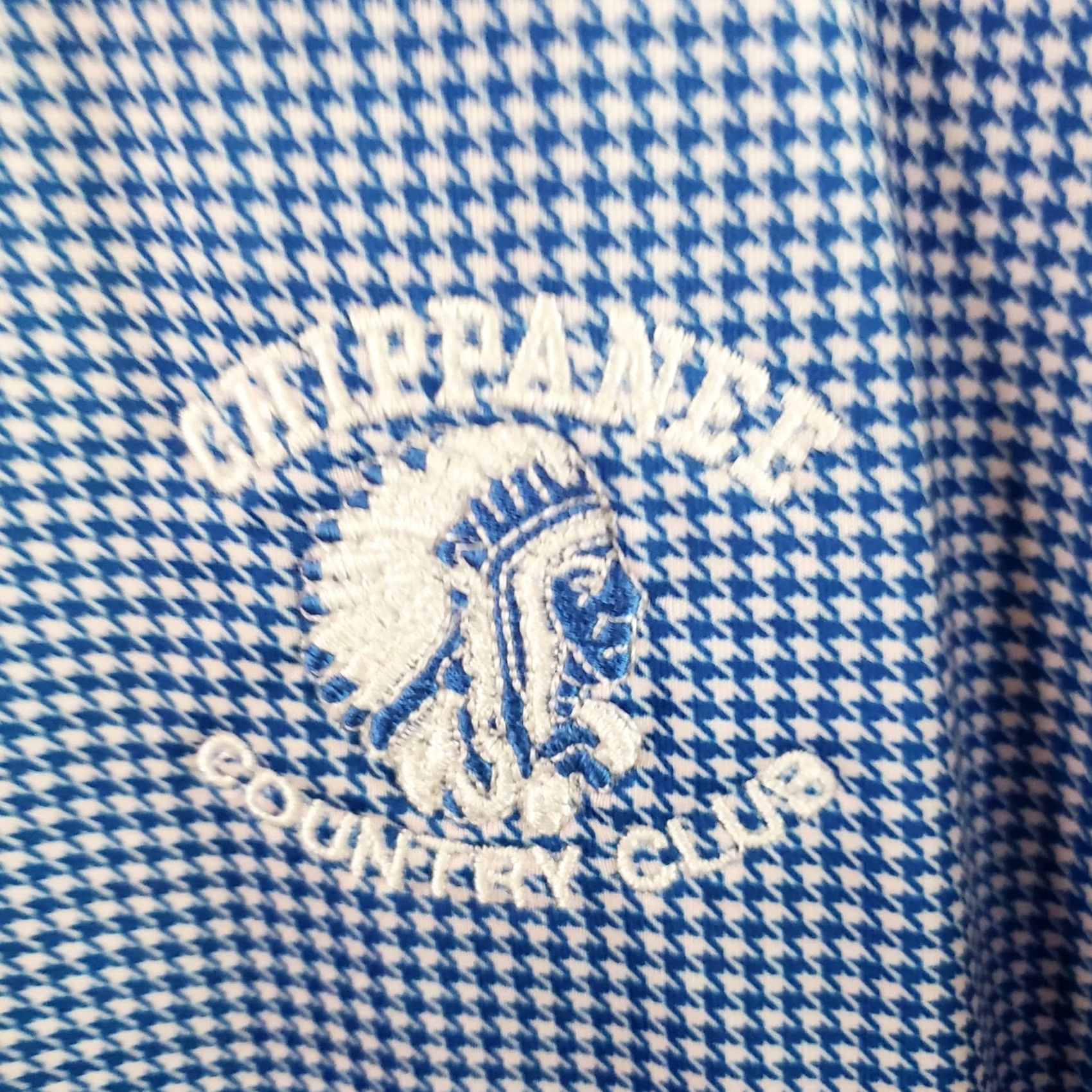 Footjoy FootJoy Polo Shirt L Blue Herringbone Chippanee Country Club Golf Short Sleeve Pullover 3 Button Mens Regular Size Size US L / EU 52-54 / 3 - 7 Thumbnail