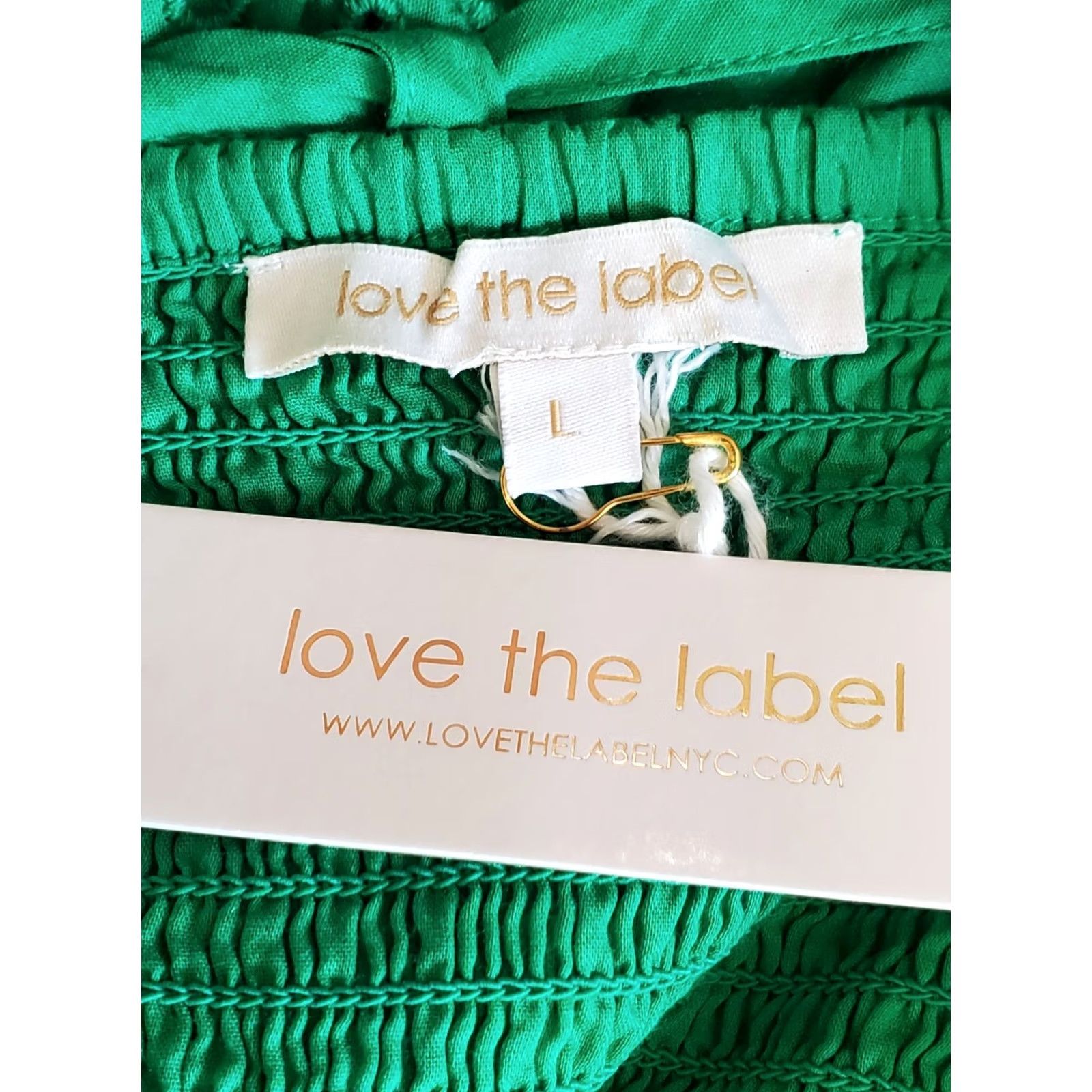 Vintage Love The Label Lea High Neck Ruffle Blouse Top Kelly Green Women's L New Size L / US 10 / IT 46 - 7 Thumbnail