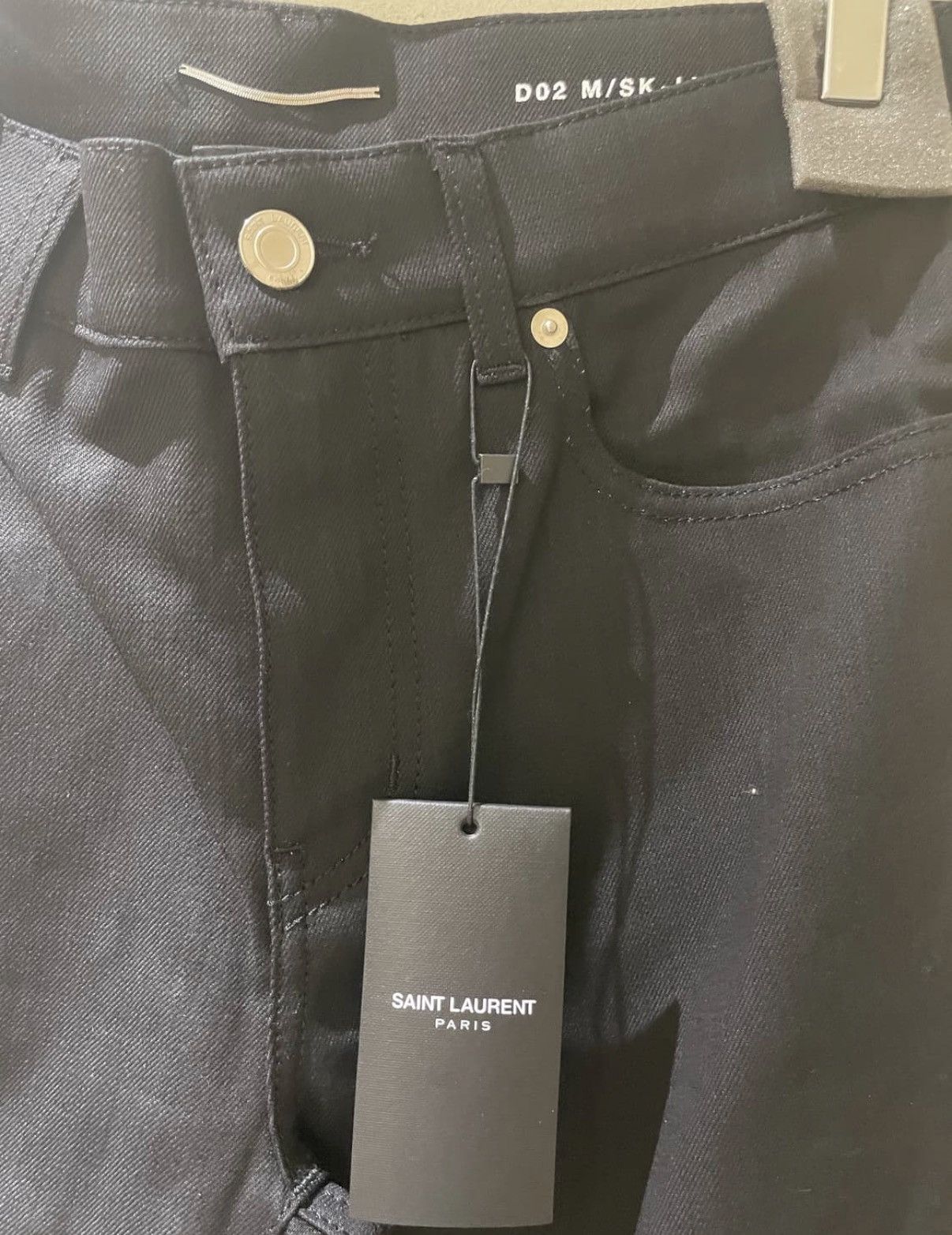Saint Laurent Paris Saint laurent 16FW leather patch biker denim jeans sz29 Size US 29 - 4 Thumbnail