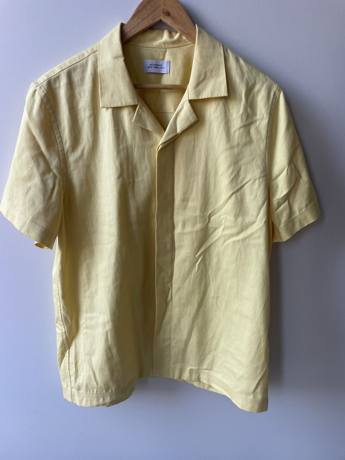 Saturdays NYC Camp Collar Short Sleeve Shirt Yellow Size US M / EU 48-50 / 2 - 1 Thumbnail