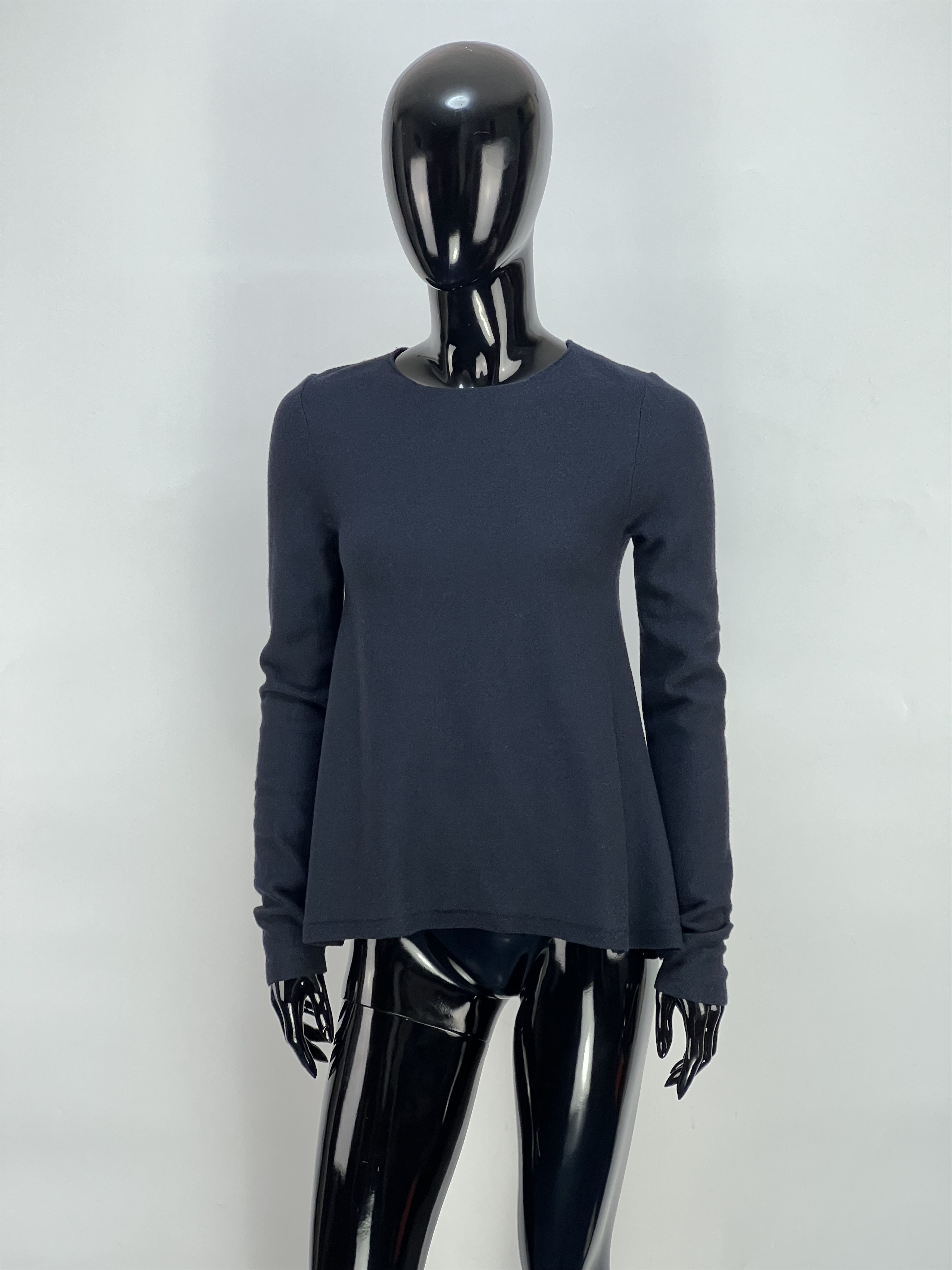 hannes roether Hannes Roether Navy 100% Merino Wool Crew Neck Sweater Size S / US 4 / IT 40 - 1 Thumbnail