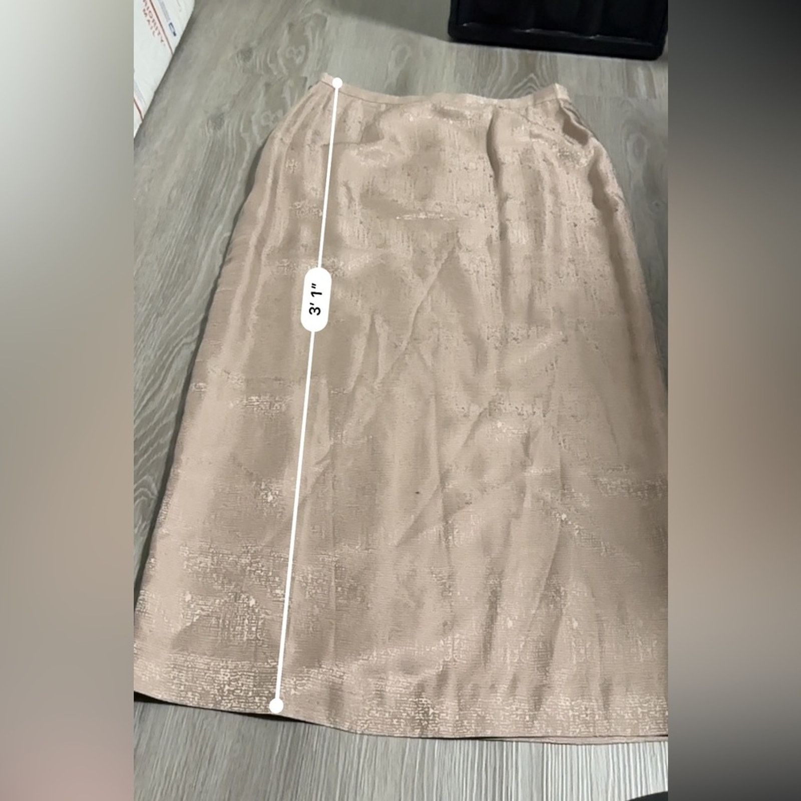 Adrianna Papell Adrianna Papell 100% Silk Beige Blazer Skirt Set Size 12 Size XL / US 12-14 / IT 48-50 - 14 Thumbnail