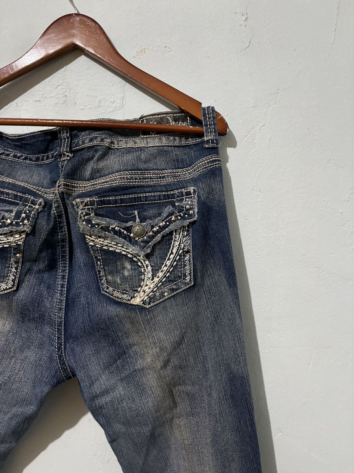 Japanese Brand Atiya Jeans Streetwear Low Flared Denim Jeans Size US 37 - 11 Thumbnail