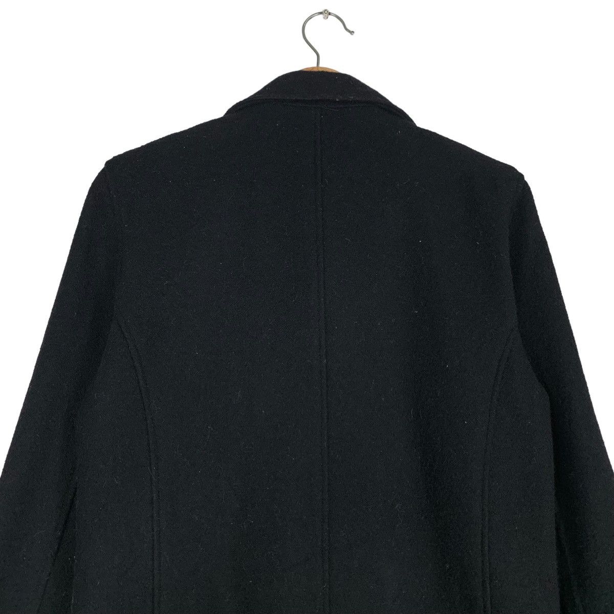 Japanese Brand Black Wool Double Collar Asymmetrical Jacket #0683-C31 Size US M / EU 48-50 / 2 - 17 Thumbnail