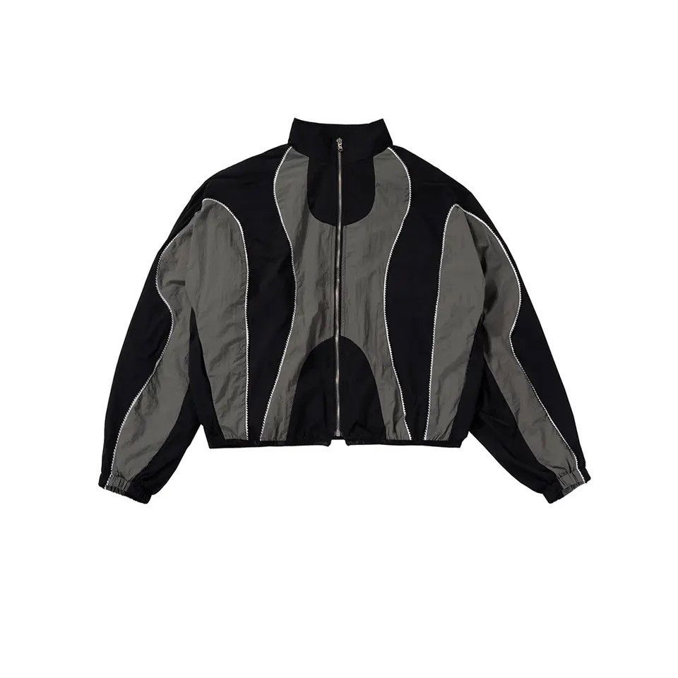 Patchwork Nylon Hombre Oversized Loose Jacket y2k
