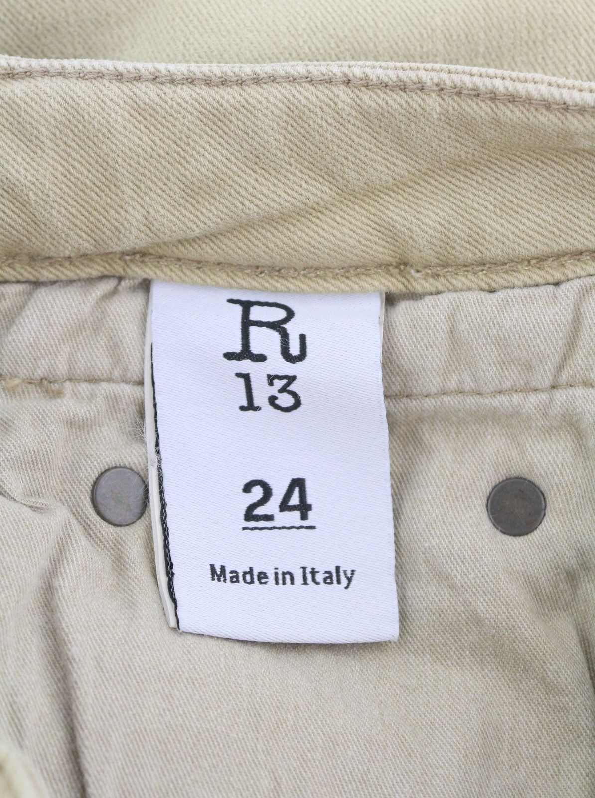 R13 BOY STRAIGHT 24 Khaki Stretch Washed Cropped 86265 Size 24" / US 00 / IT 34 - 8 Thumbnail