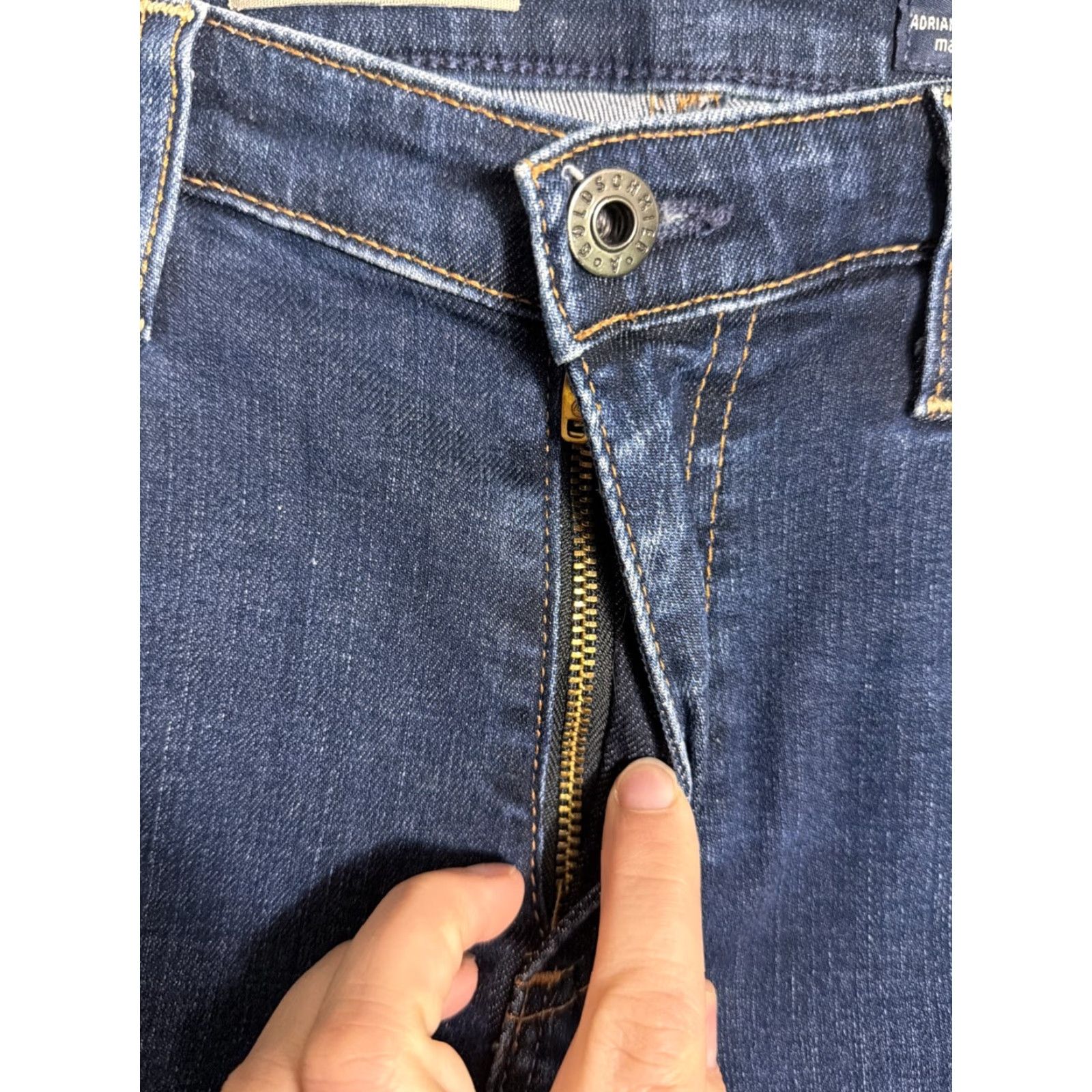 Vintage AG Adriano Goldschmied The Prima Mid Rise Cigarette Jeans Womens 30R Dark Wash Size 30" / US 8 / IT 44 - 7 Thumbnail