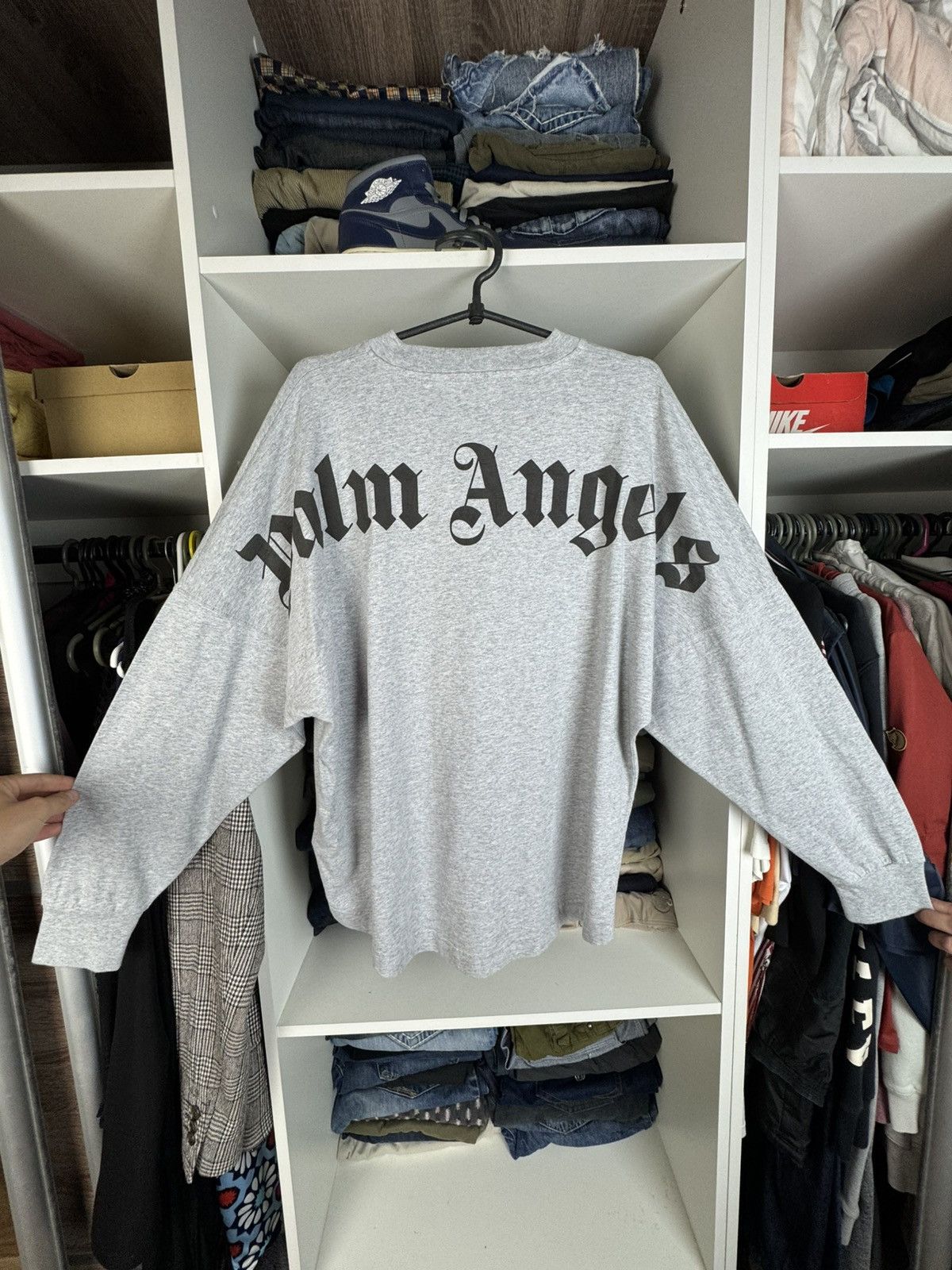 Palm Angels Palm Angels Women’s Gray Drop Shoulder Long Sleeve T-shirt Size S / US 4 / IT 40 - 3 Thumbnail