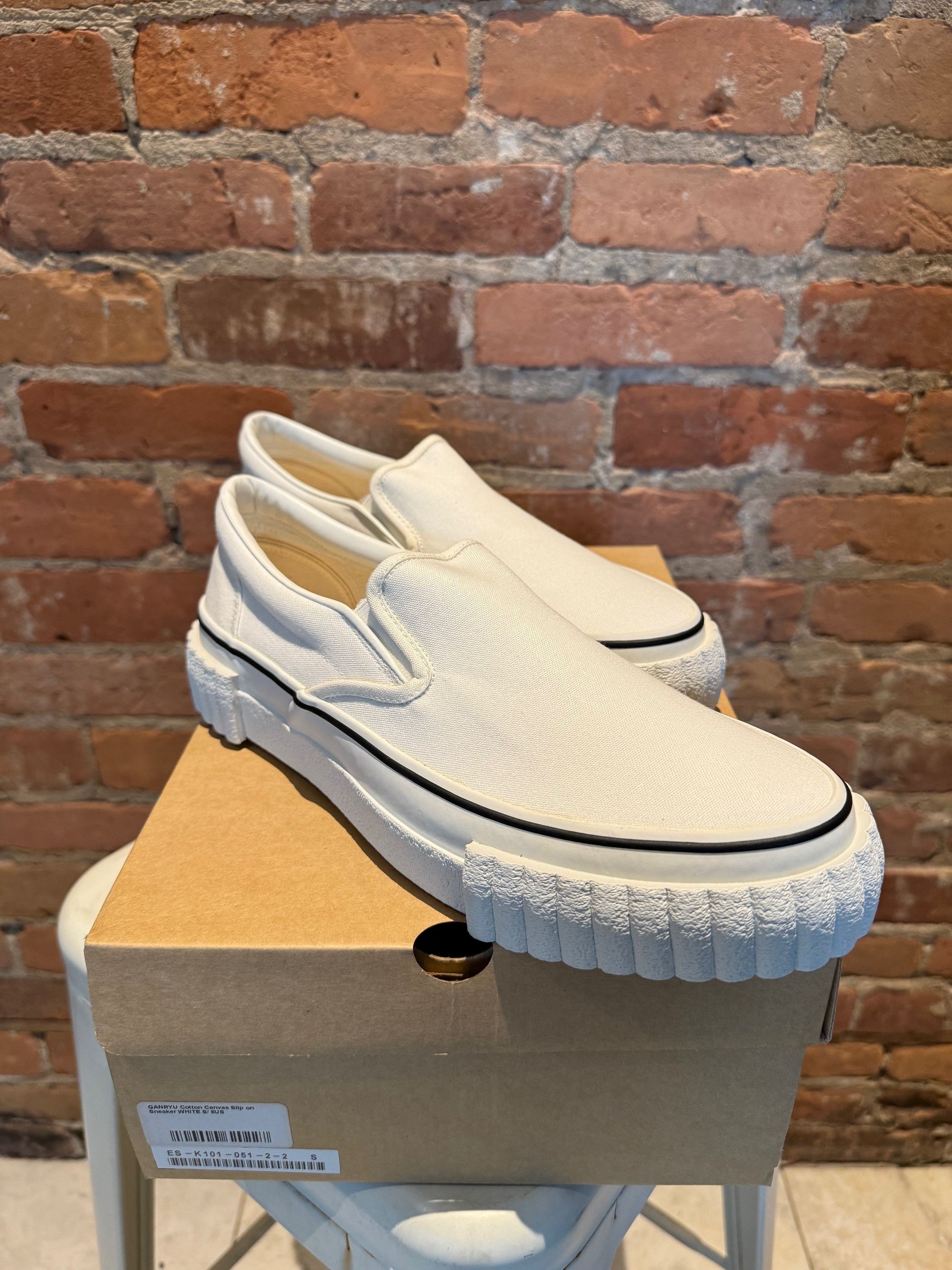 Ganryu GANRYU COMME des GARÇONS Slip-On Sneakers – White Canvas Size US 8 / EU 41 - 4 Thumbnail