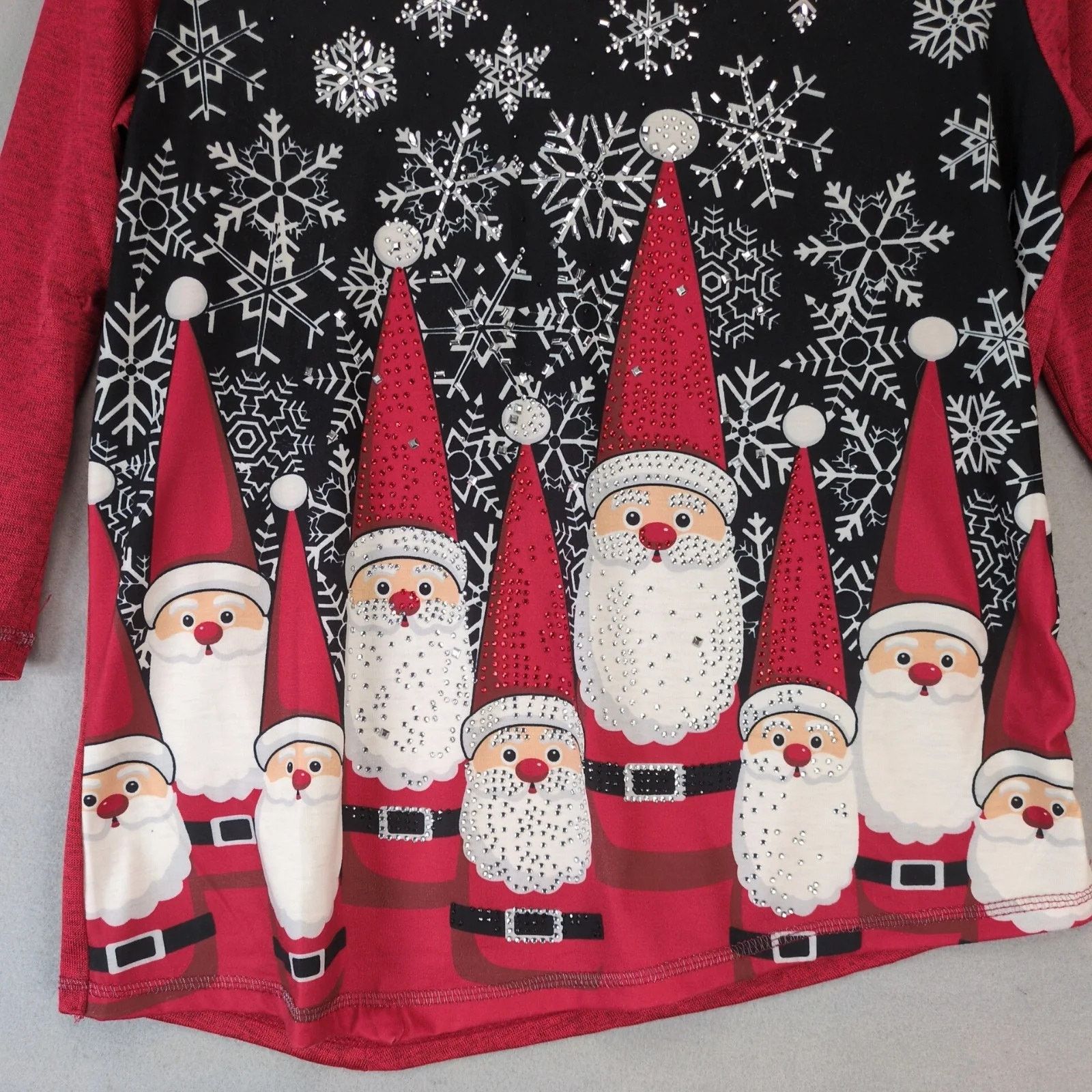 Other Onque Casual Santa Gnomes Holiday Shirt Top Embellished XL Size XL / US 12-14 / IT 48-50 - 10 Thumbnail