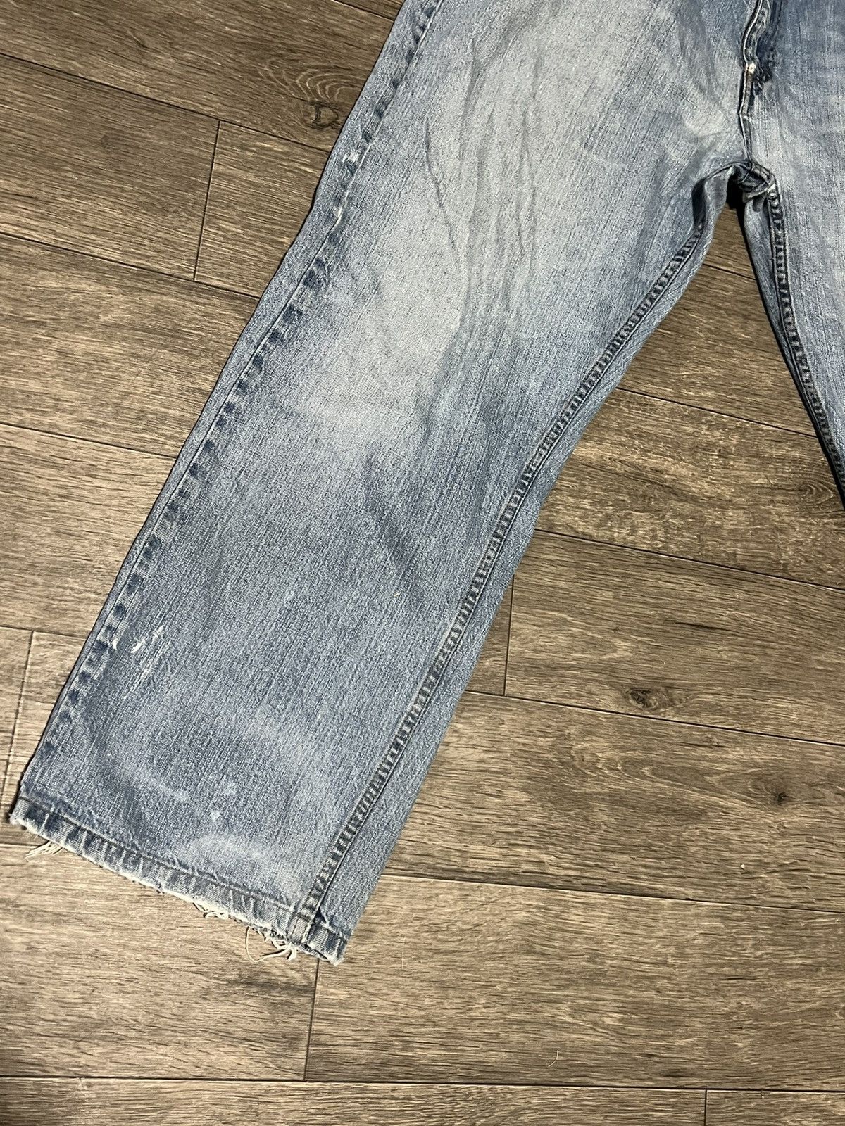 Vintage Wrangler Distressed Loose Fit Denim 38x32 Size US 38 / EU 54 - 6 Thumbnail