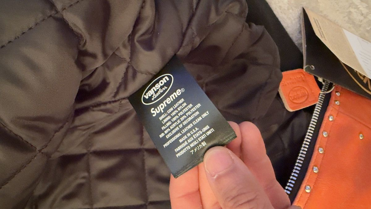 Supreme × Vanson Leathers Supreme X vanson leathers orange jacket. Size US L / EU 52-54 / 3 - 4 Thumbnail