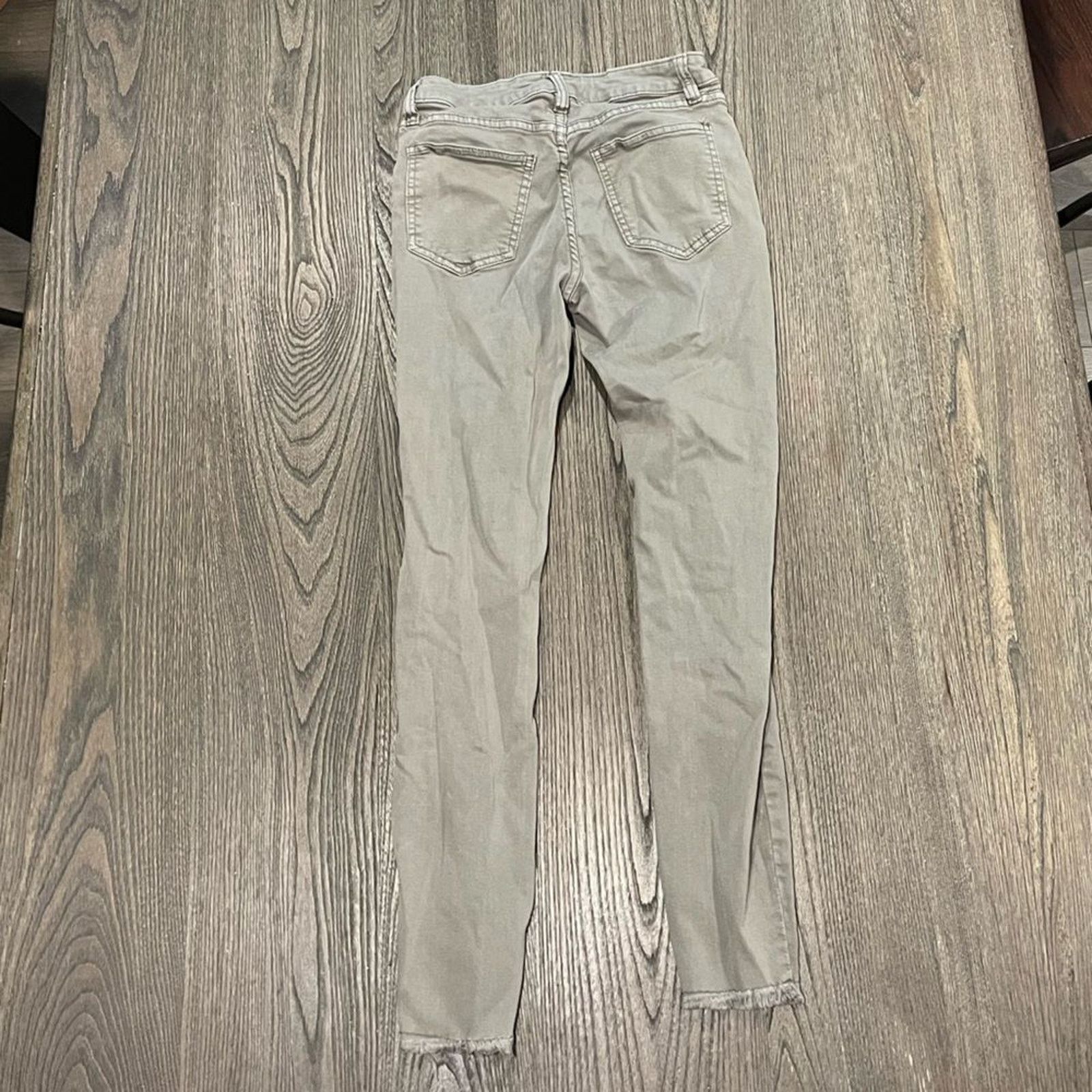 Vintage AngelKiss Olive Green Skinny Leg Distressed Jeans Size 3 Size 23" - 9 Thumbnail