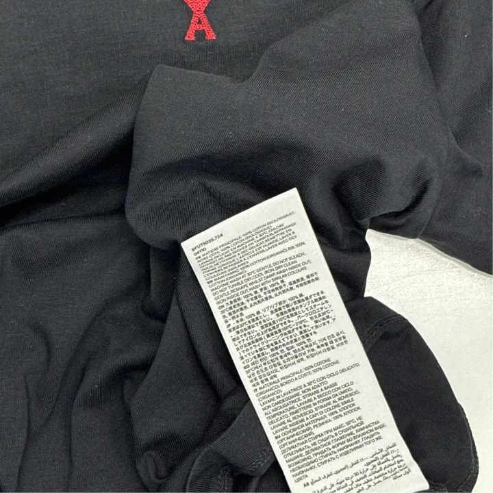 AMI AMIPARIS Comfortable Black Cotton Short Sleeve T-Shirt -250 Size US XXL / EU 58 / 5 - 4 Thumbnail