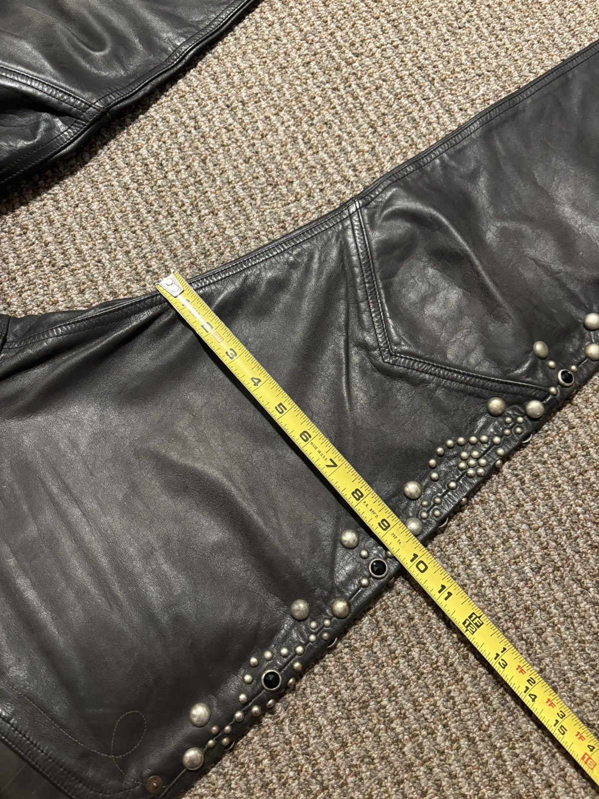 RRL Ralph Lauren RRL Ralph Ralph Lauren Black Leather Studded Pants Size US 34 / EU 50 - 12 Thumbnail