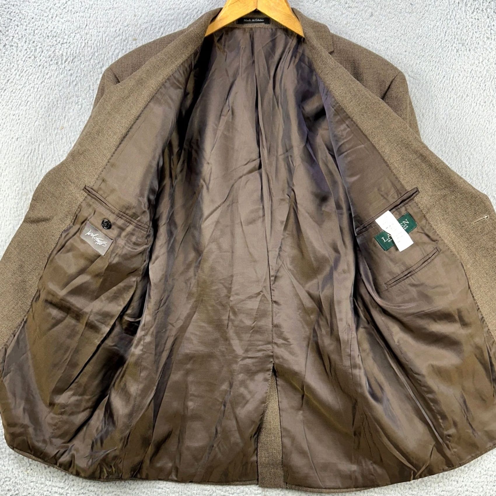 Ralph Lauren Lauren Ralph Lauren Wool Blazer Sport Coat Mens 42R Brown Long Sleeve Two-Button Size US XL / EU 56 / 4 - 4 Thumbnail