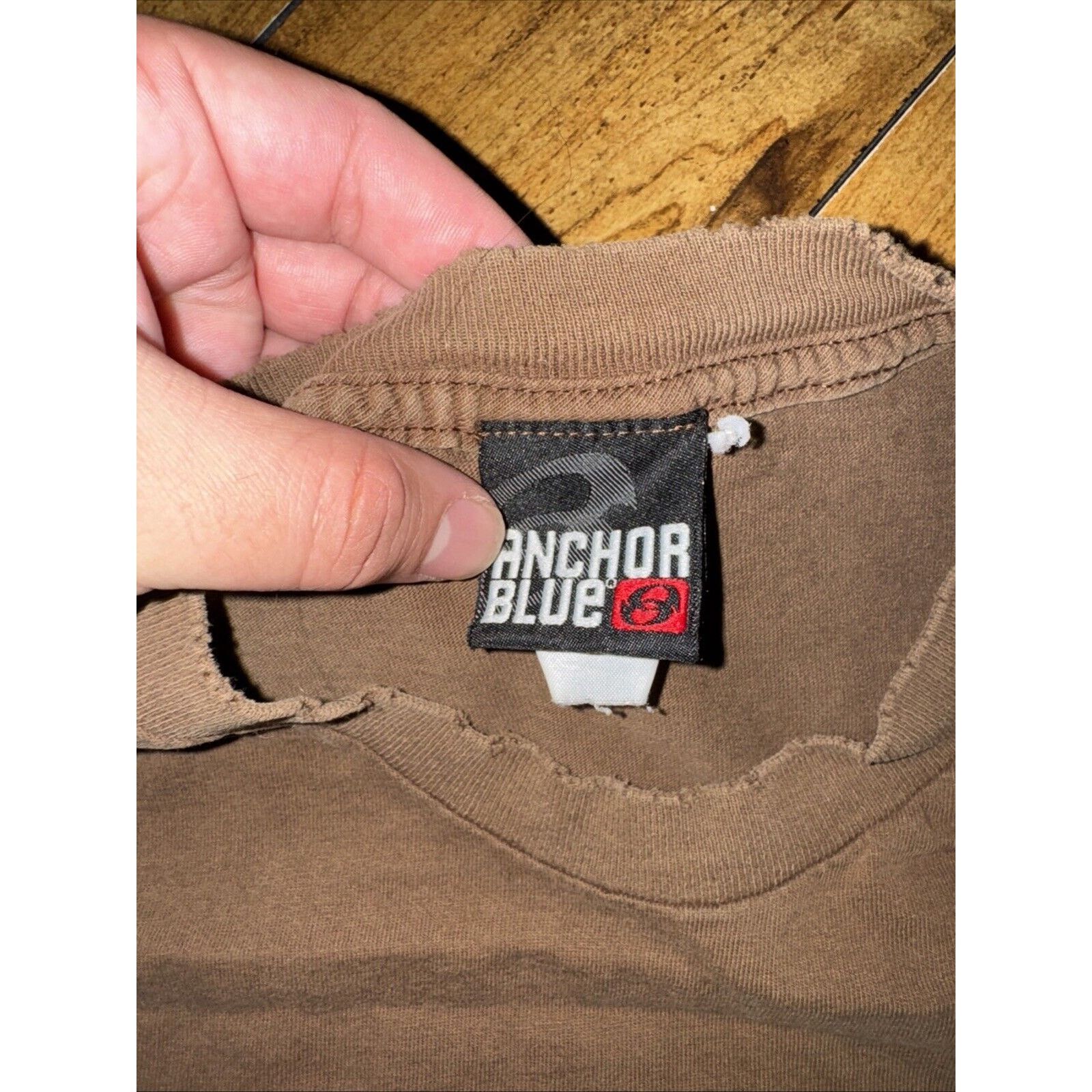 Anchor Blue × Vintage Anchor Blue Graphic T-Shirt Distressed Brown XL 21x28 Size US XL / EU 56 / 4 - 3 Thumbnail