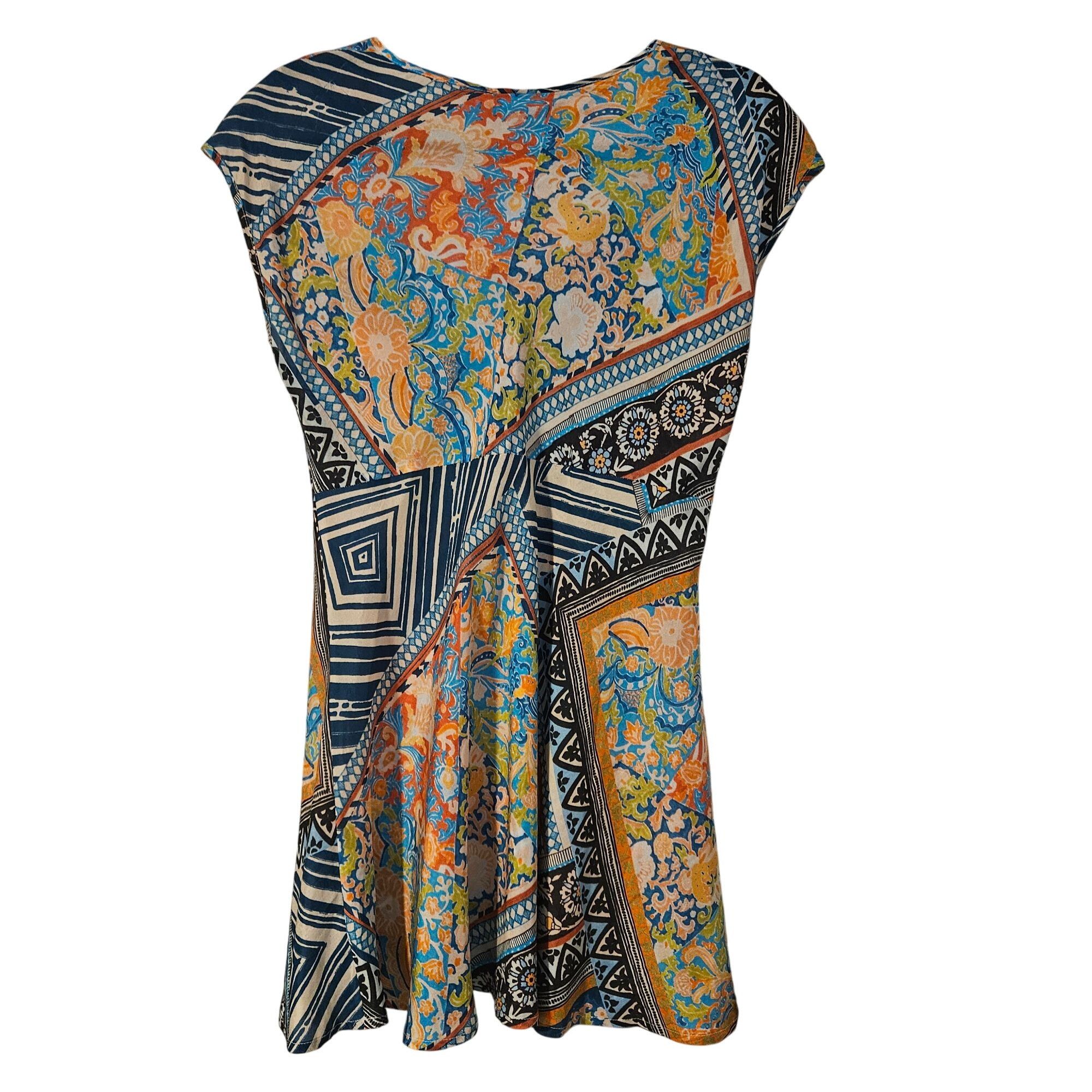 Johnny Was Johnny Was Women Silk Boho Tunic XS Multicolor Floral Geomet Size XS / US 0-2 / IT 36-38 - 6 Thumbnail