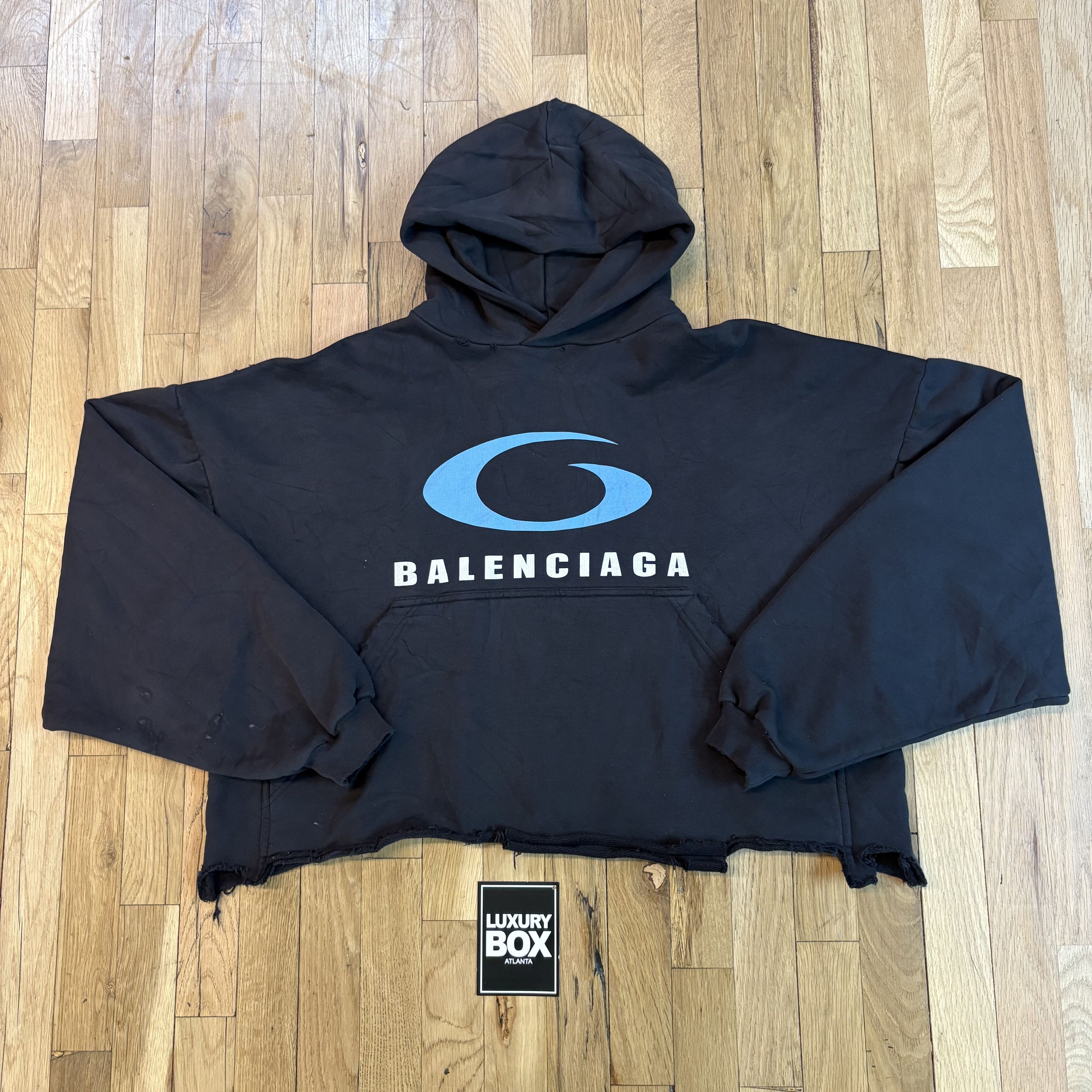 Balenciaga Balenciaga Loop Sports Icon Cropped Hoodie | Grailed