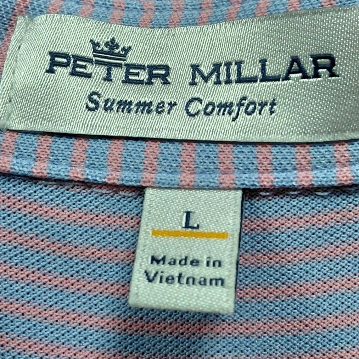 Peter Millar PETER MILLAR Summer Comfort Polo Shirt Purple Solid Knit Short Sleeve Men L Size US L / EU 52-54 / 3 - 3 Thumbnail