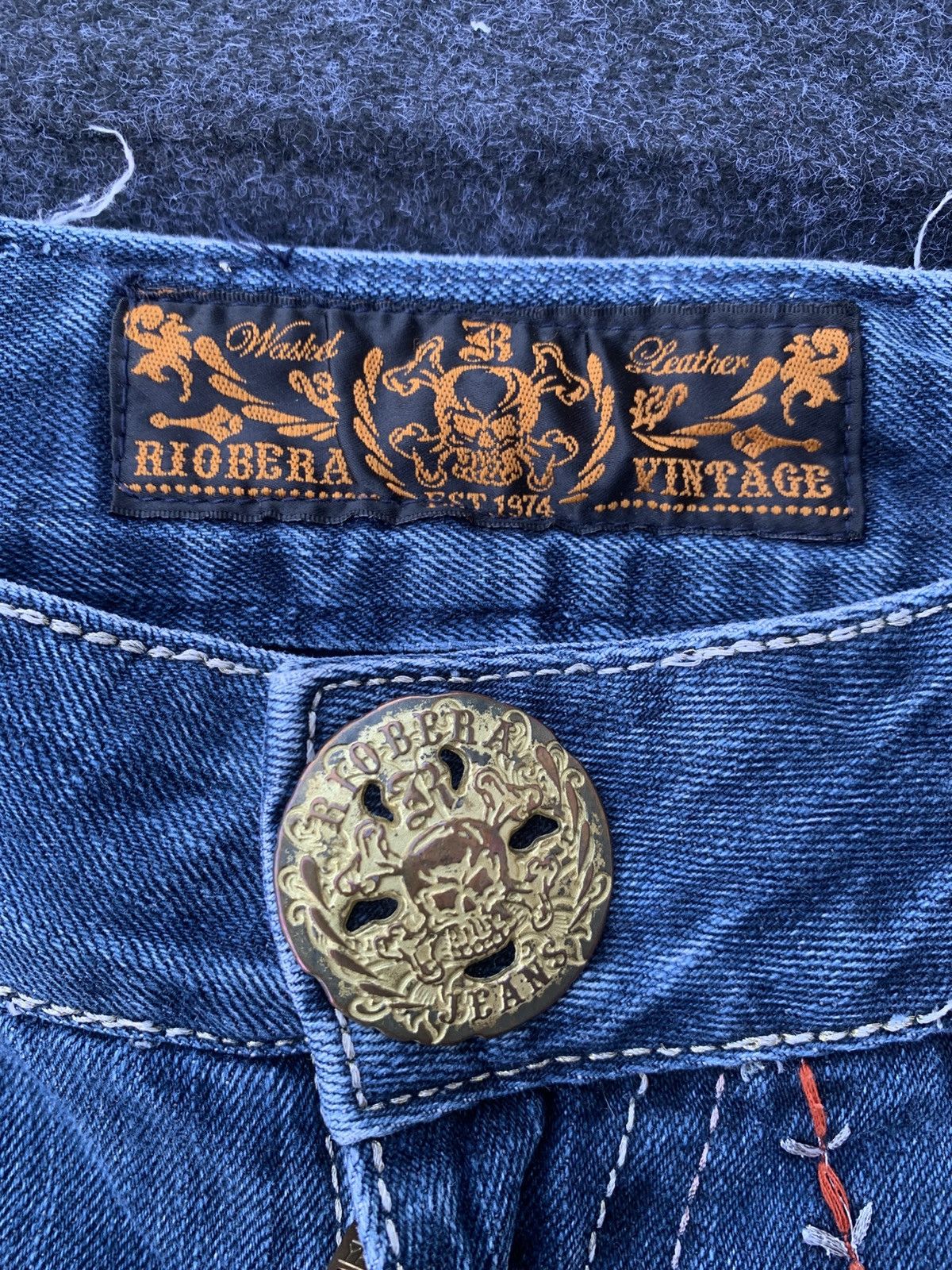 Japanese Brand Riobera Embroidered Flare Jeans Vintage Japanese Denim Size US 32 / EU 48 - 7 Thumbnail
