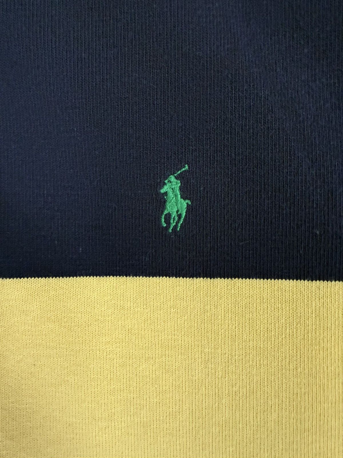 Polo Ralph Lauren Vintage Polo Ralph Lauren Navy Yellow Stripe Rugby Size US L / EU 52-54 / 3 - 3 Thumbnail