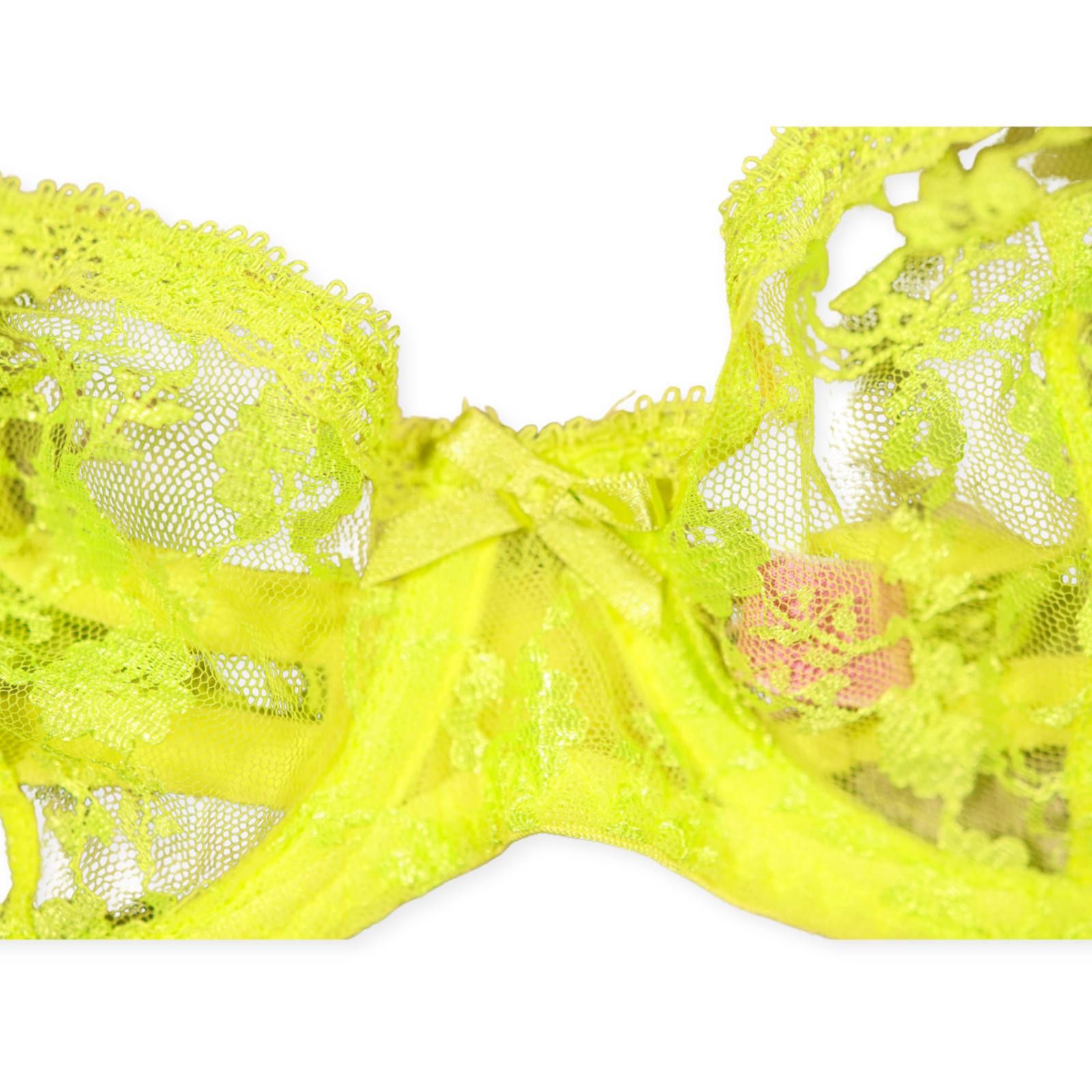Agent Provocateur Knickers Forever Neon Yellow Lace Bra 32D Size ONE SIZE - 3 Thumbnail