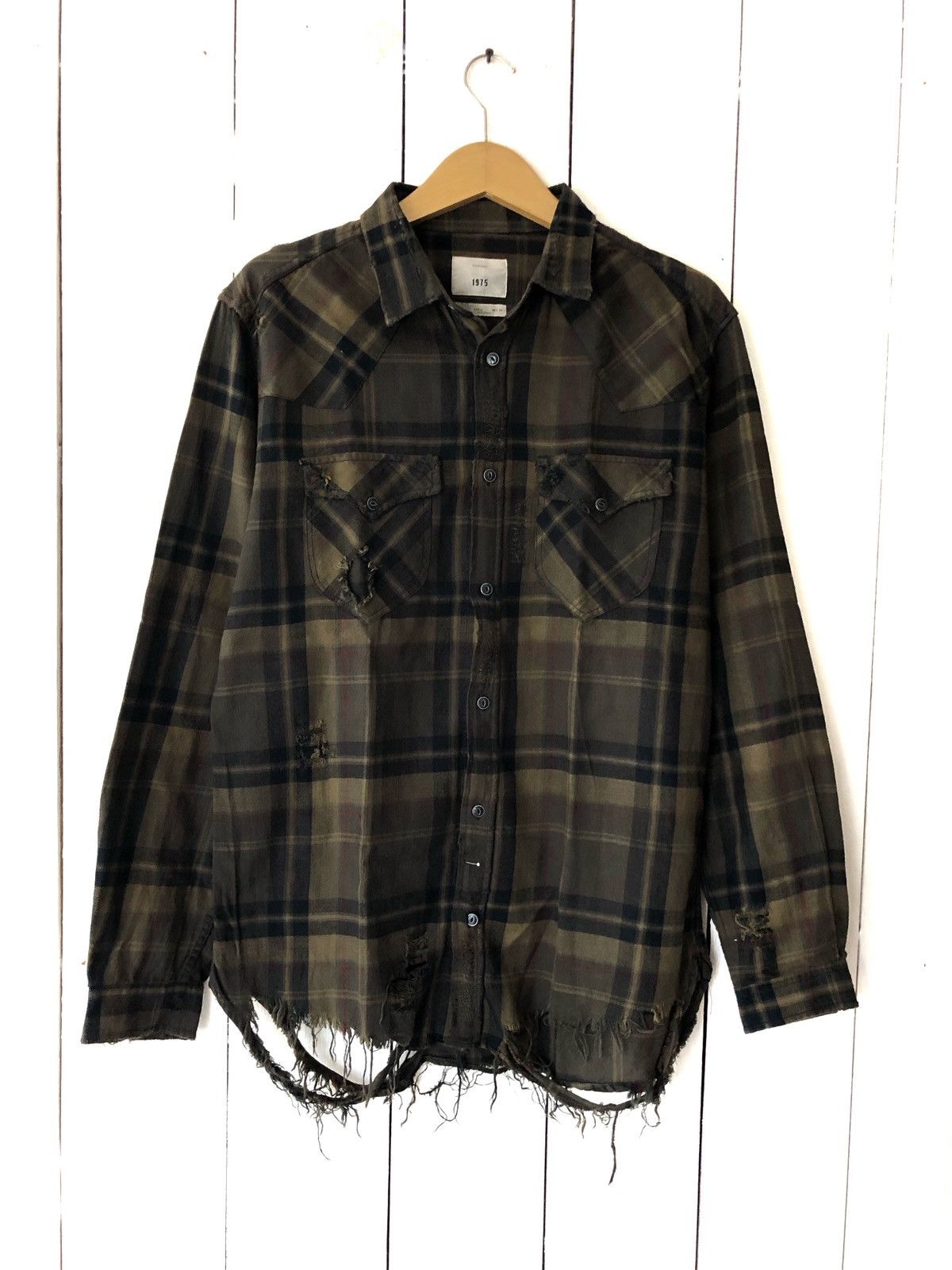 image of If Six Was Nine x Le Grande Bleu L G B Japanese 1975 Flannel Plaid Shirt Distressed Lgb Style in Gr